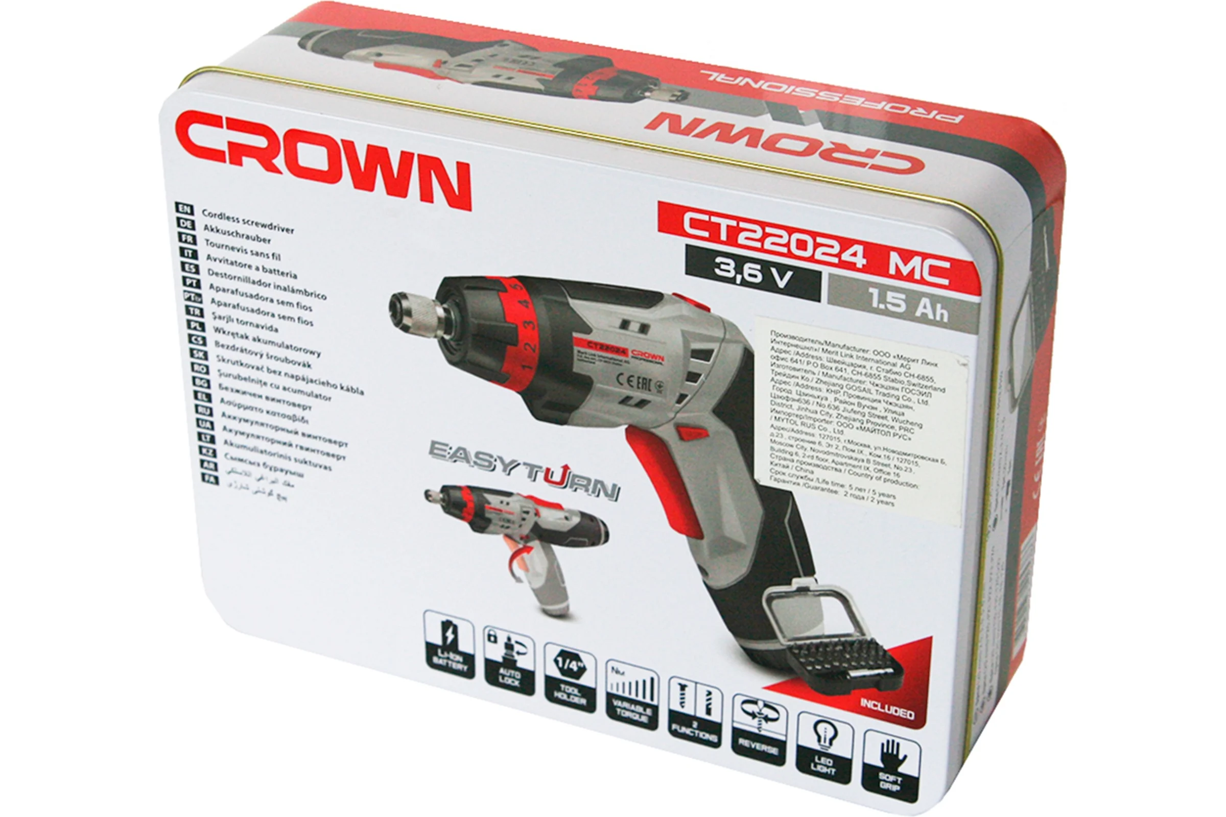 Аккумуляторный шуруповерт Crown CT22024 MC