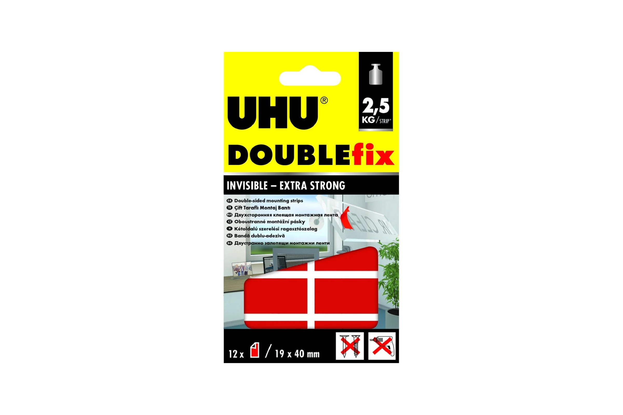 Двусторонние клеевые подушечки для стекла DOUBLEfix 12 шт. UHU 45515