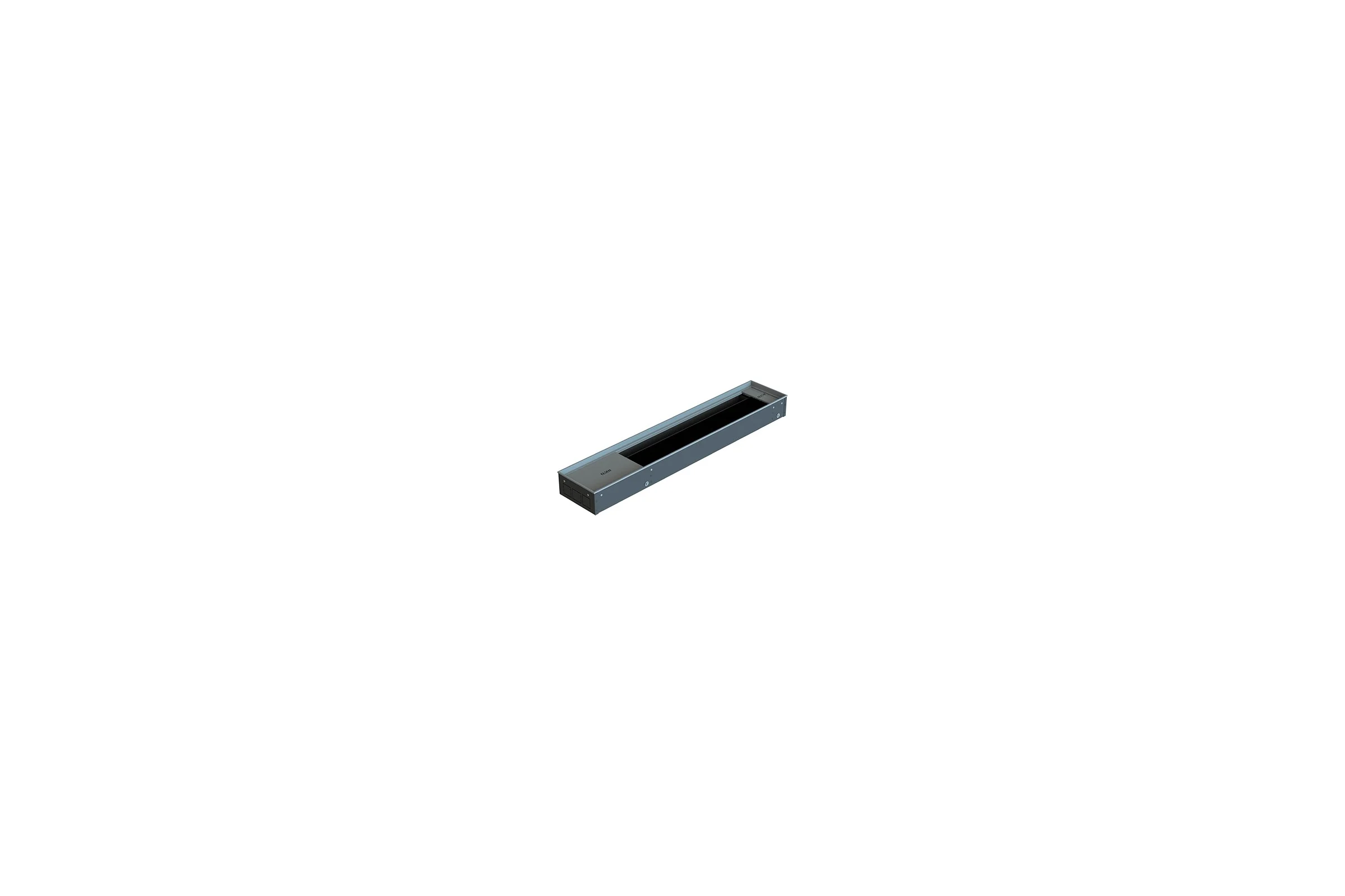 Внутрипольный конвектор ELSEN EKN, с естественной конвекцией, ширина 240 мм, высота 120 мм, длина 1400 мм, роликовая решётка, алюминий цвет EKN.240.120.1400
