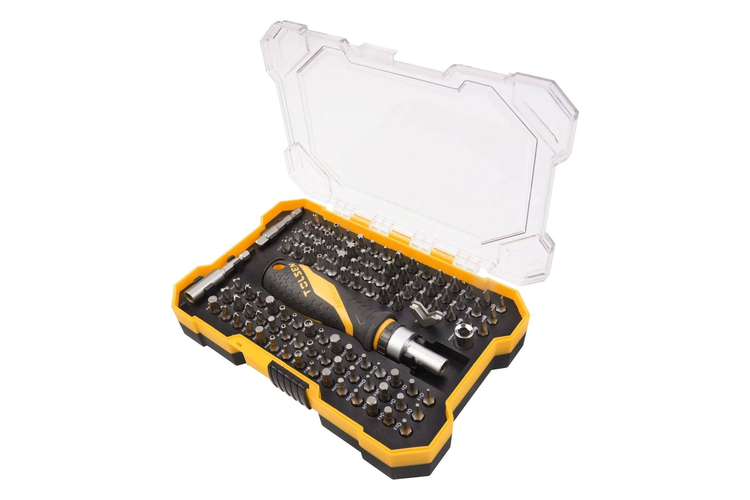 Набор вставок (бит) TOLSEN 1/4", PH, PZ, Hex, Torx, Slotted, 105 предметов 20188