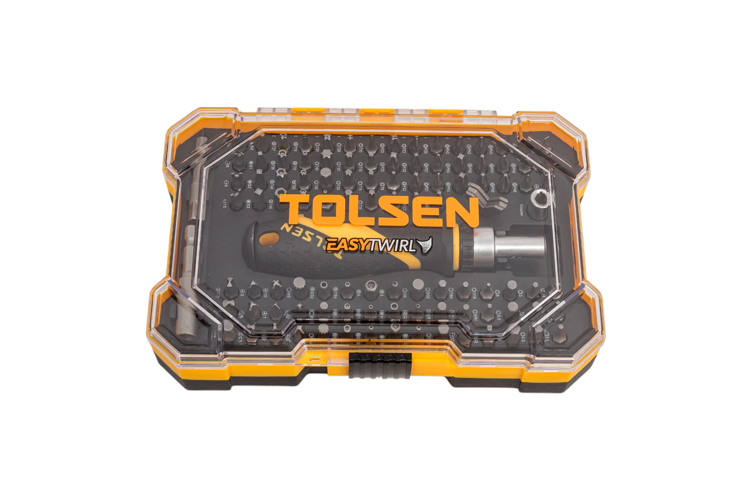 Набор вставок (бит) TOLSEN 1/4", PH, PZ, Hex, Torx, Slotted, 105 предметов 20188