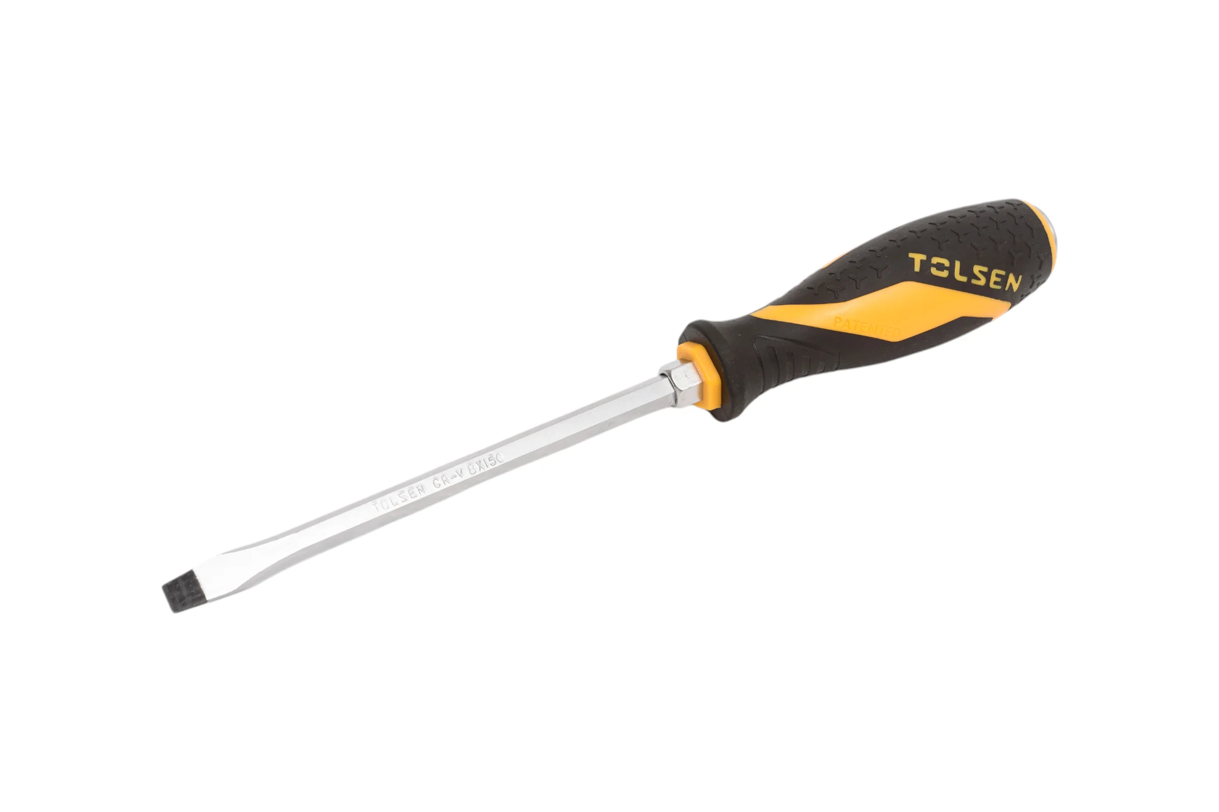 Шлицевая отвертка TOLSEN "GRIPro" Slotted 8.0 мм, 150 мм, силовая 20117