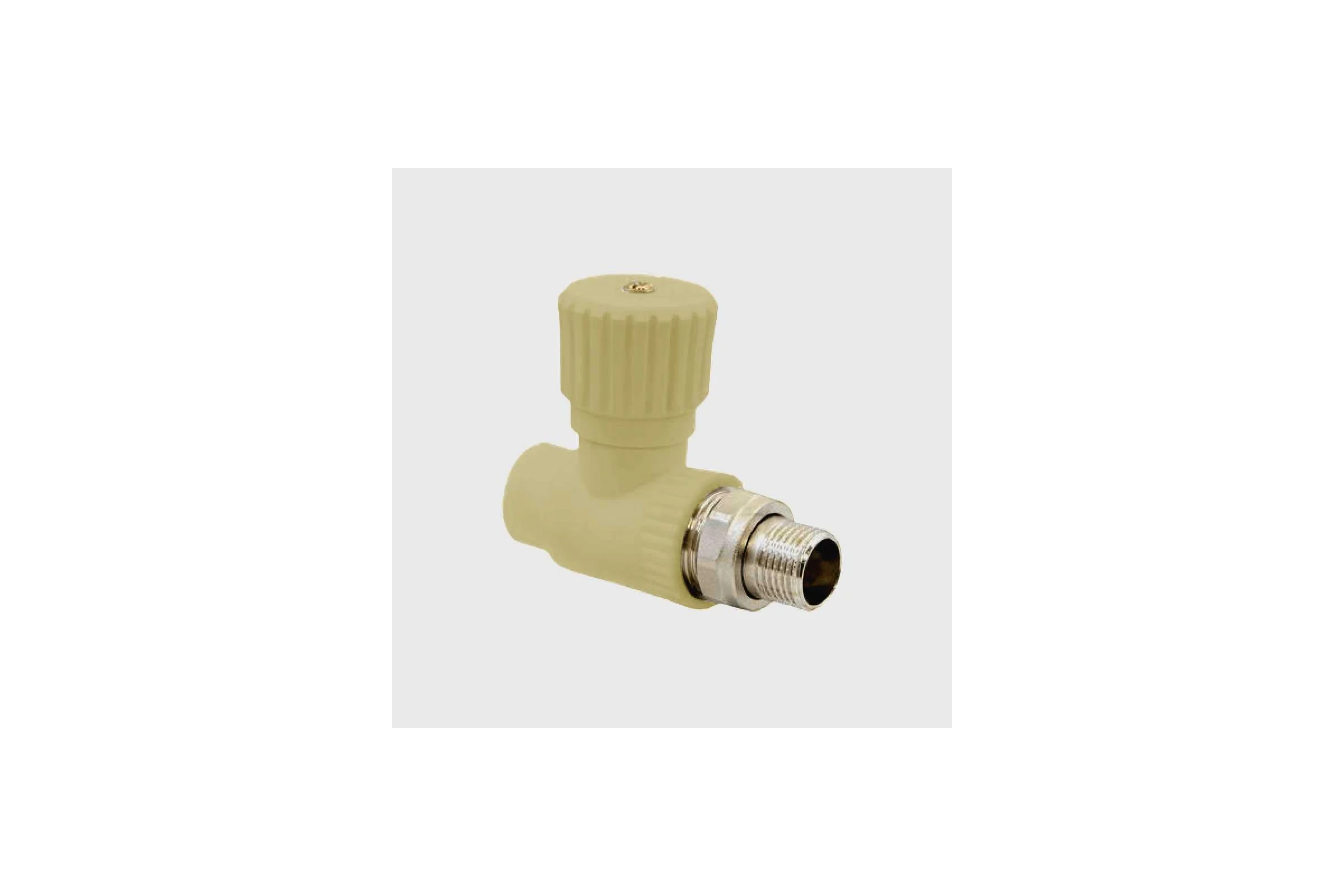 Вентиль LAMMIN ppr радиаторный, прямой 20x1/2" 100/10 серый Lm31077020015G