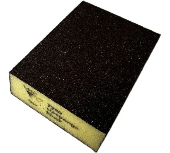 Абразивная губка 7990 siasponge block 4-сторонняя, жесткая standard, 69x98x26 мм, fine, желтая 0070.1233.03 ca Deltatools 06-3893