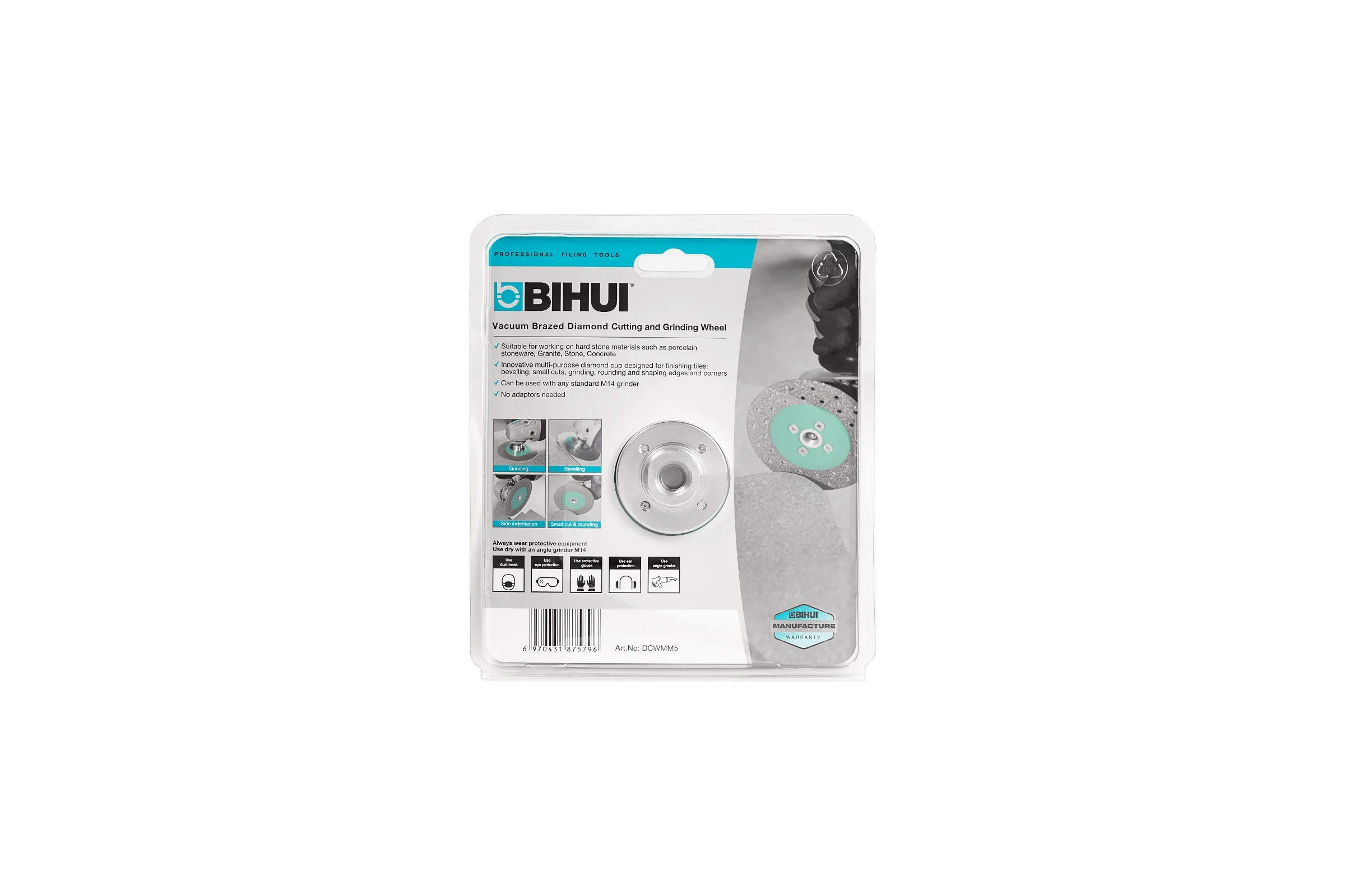 Диск алмазный для резки и шлифовки керамогранита vacuum, 125 мм, М14 BIHUI DCWMM5