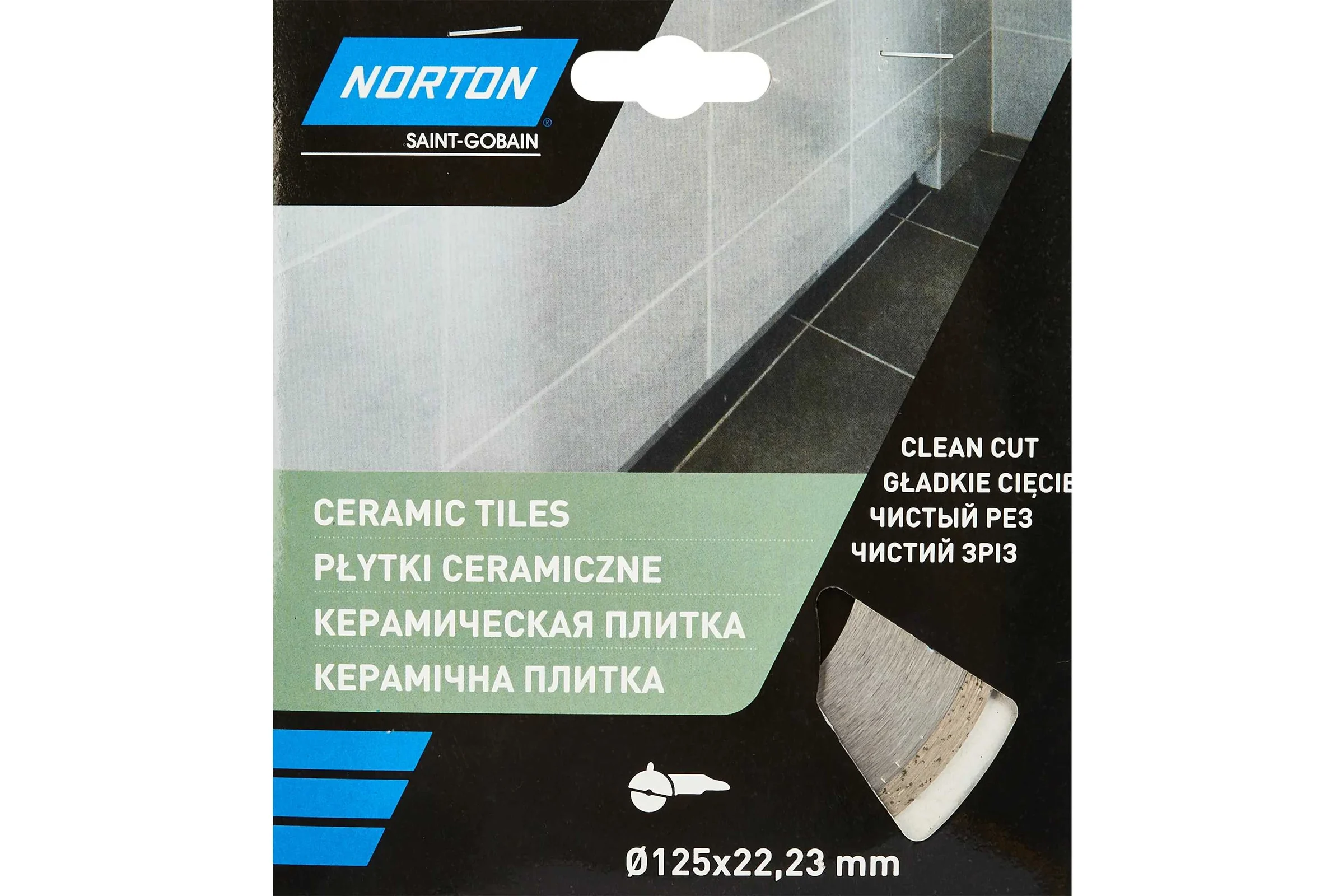 Алмазный диск со сплошной кромкой 115x22.2, керамическая плитка NORTON 70184601274