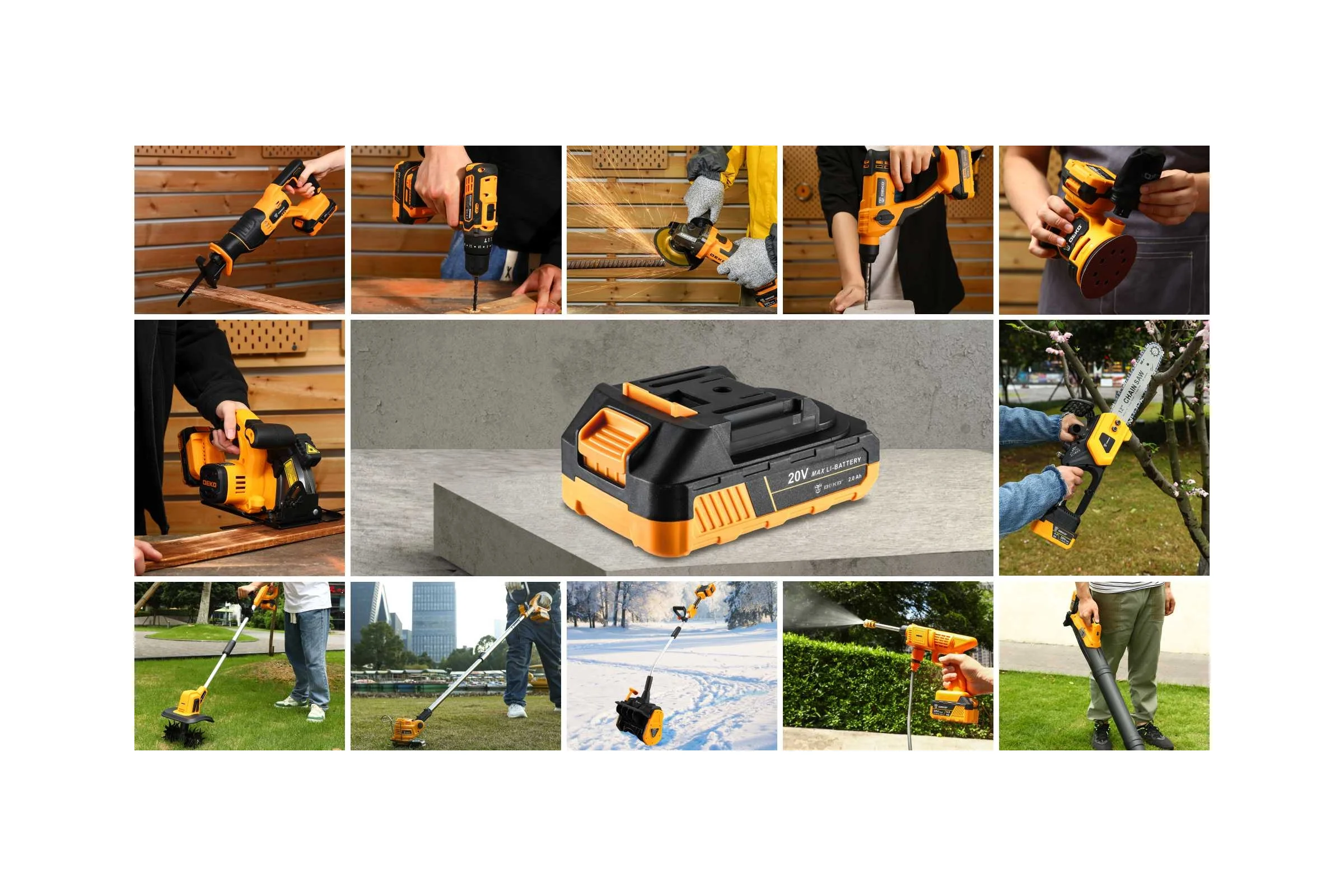 Аккумуляторная шлифмашина DEKO DKCG20 20 В, 1х2.0 Ач 063-4023