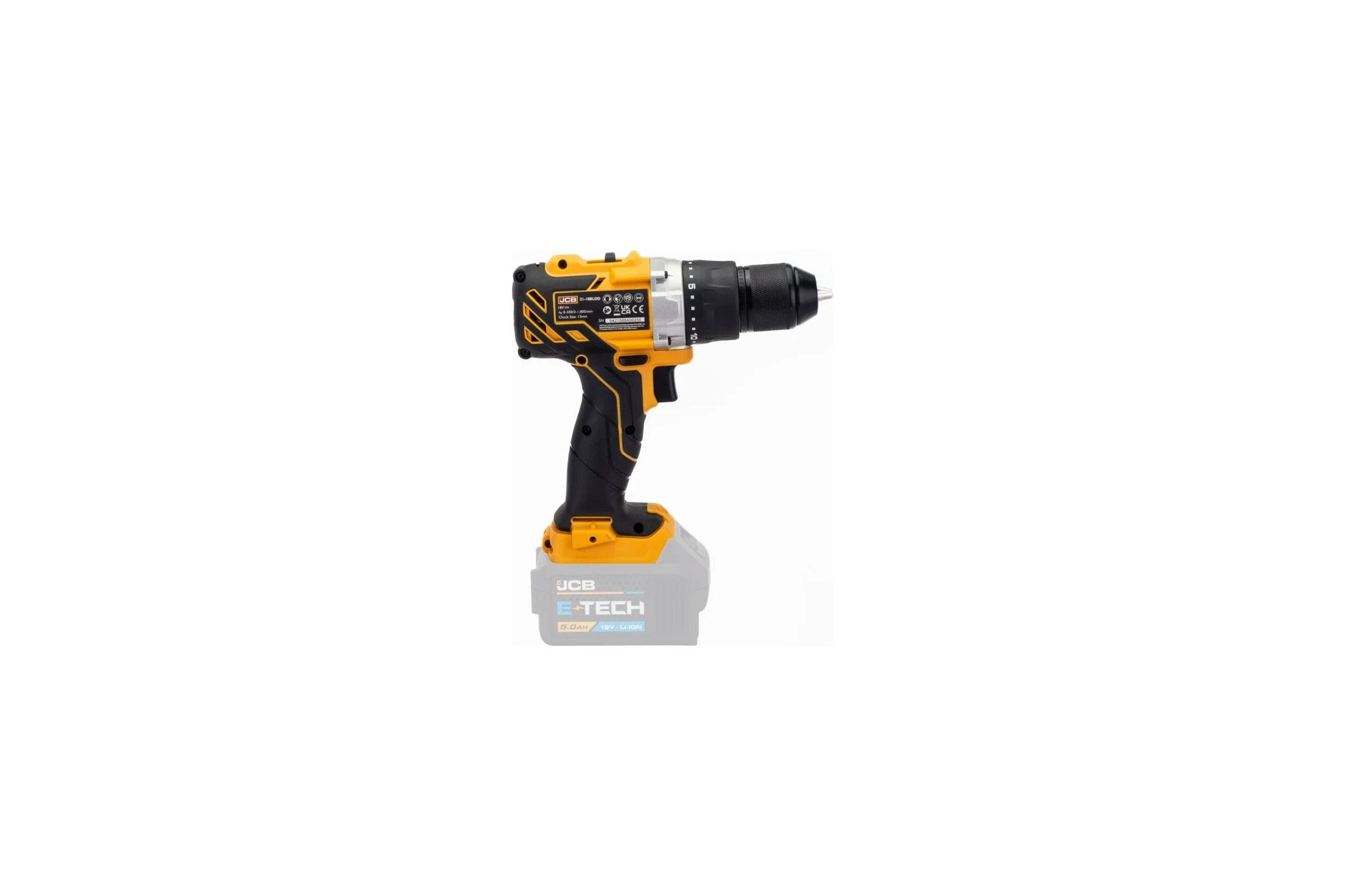 Аккумуляторная дрель-шуруповерт JCB 18 В, 45 Нм, без аккумулятора JCB-18DD-B-E(57240)