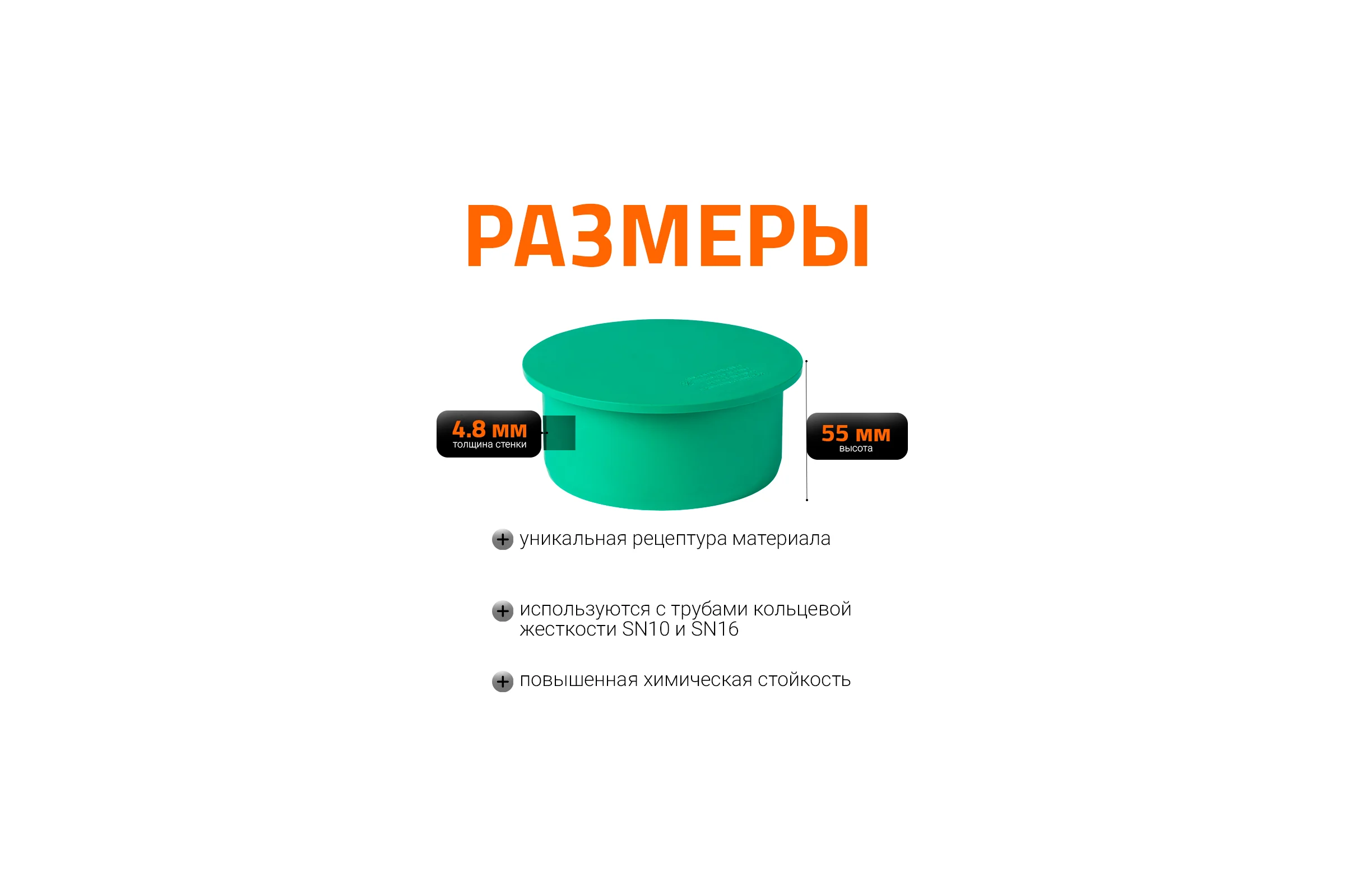 Заглушка ливневой канализации Ostendorf 125 мм 777420