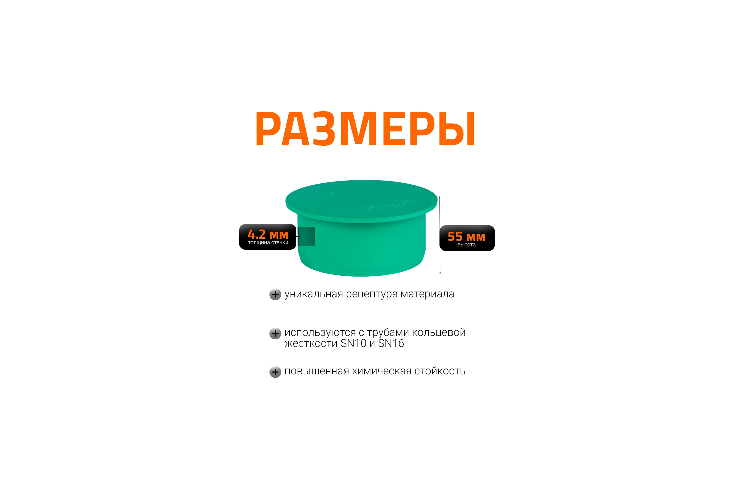Заглушка ливневой канализации Ostendorf 110 мм 777320