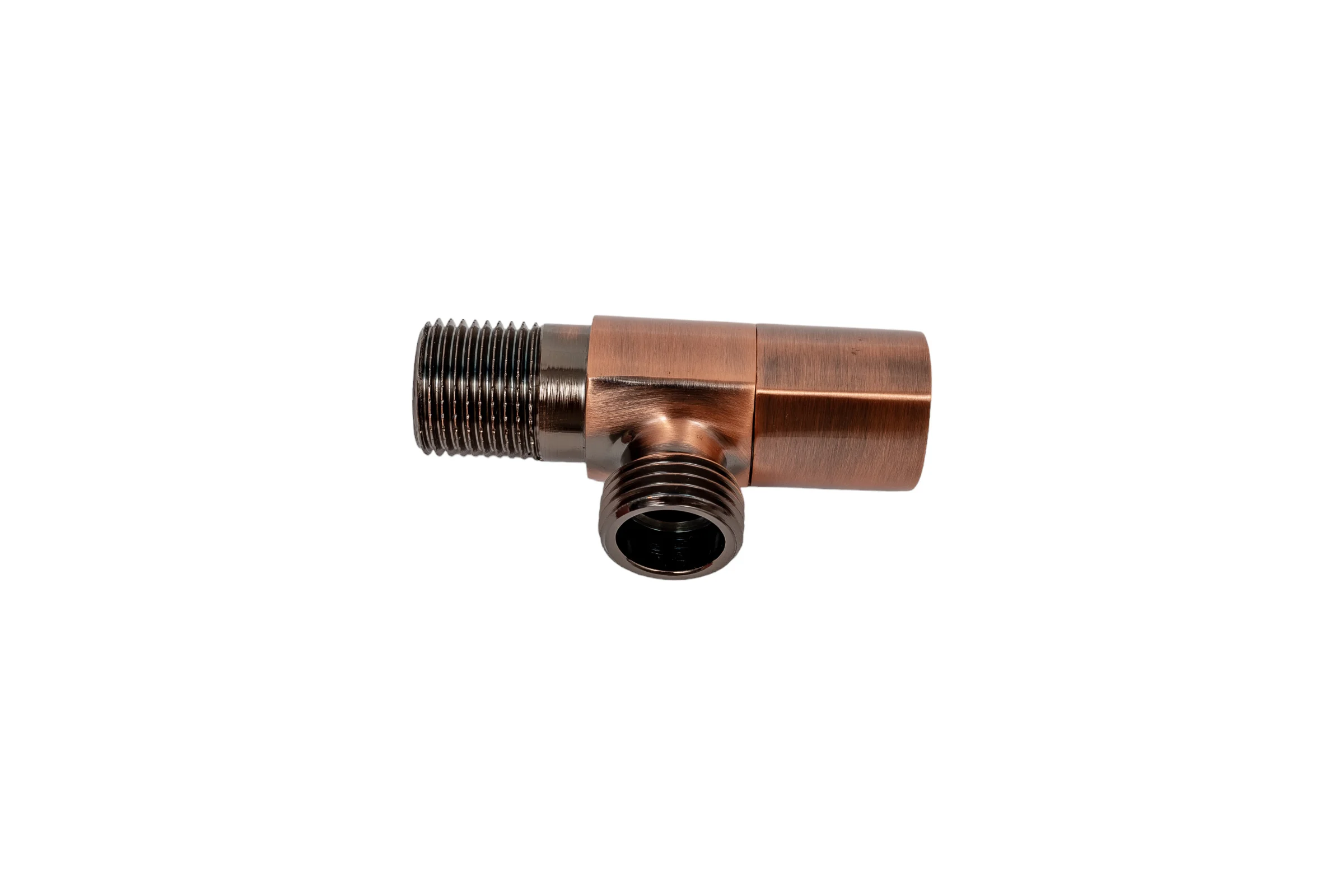 Угловой кран Terma 1/2 н/н, керамический затвор, ручка треугольная, Red bronze 26225