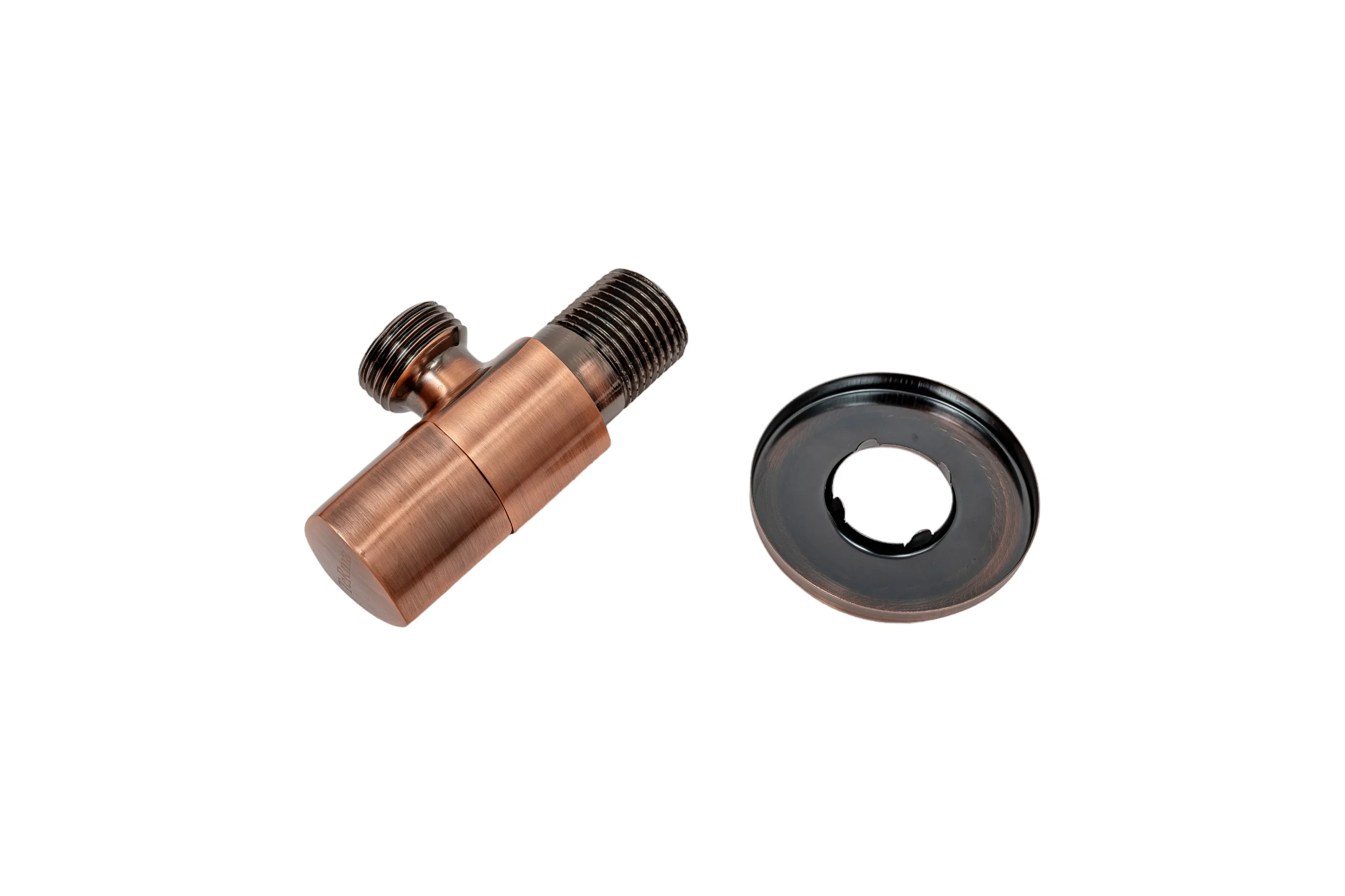 Угловой кран Terma 1/2 н/н, керамический затвор, ручка треугольная, Red bronze 26225