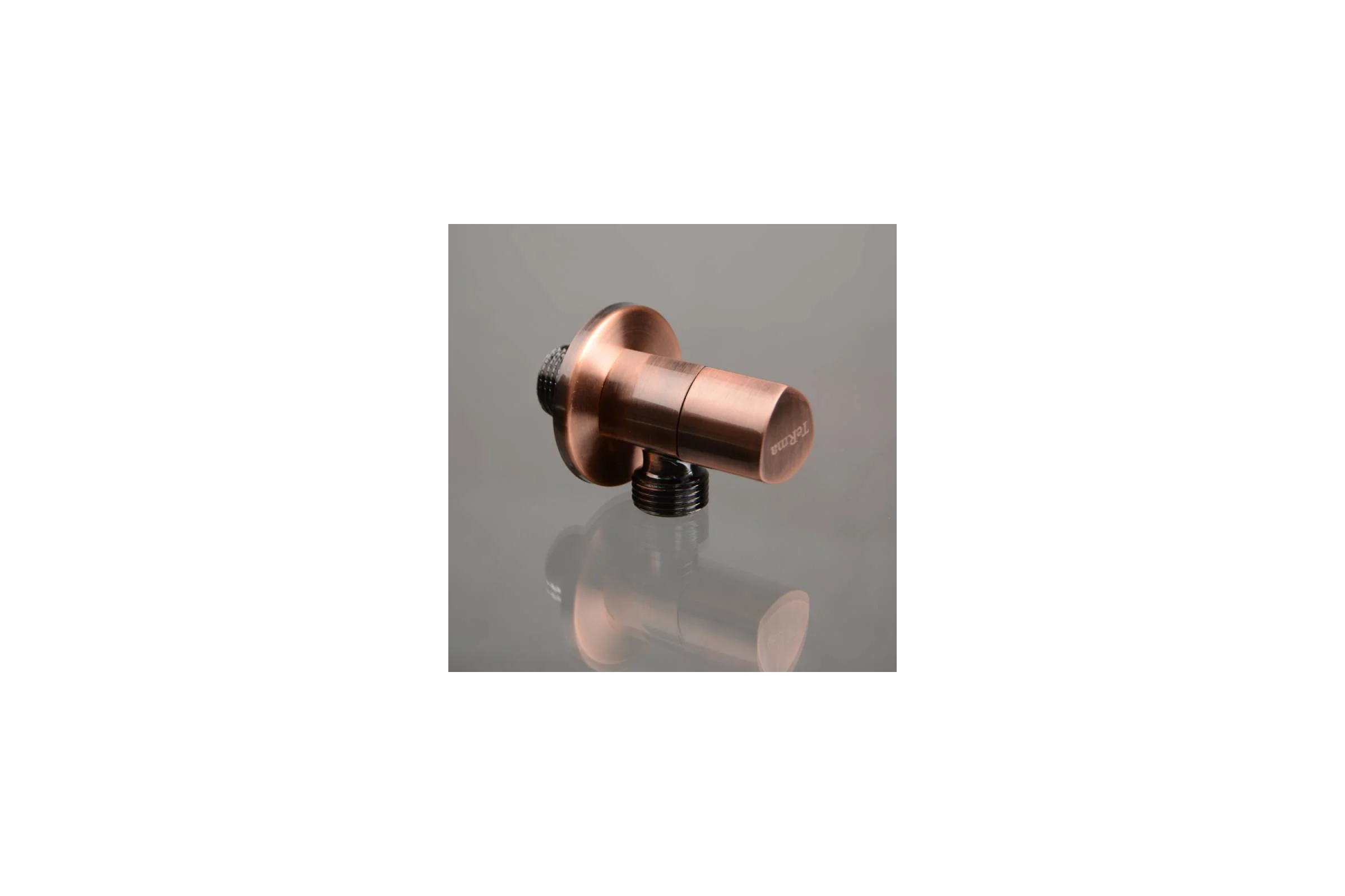 Угловой кран Terma 1/2 н/н, керамический затвор, ручка треугольная, Red bronze 26225