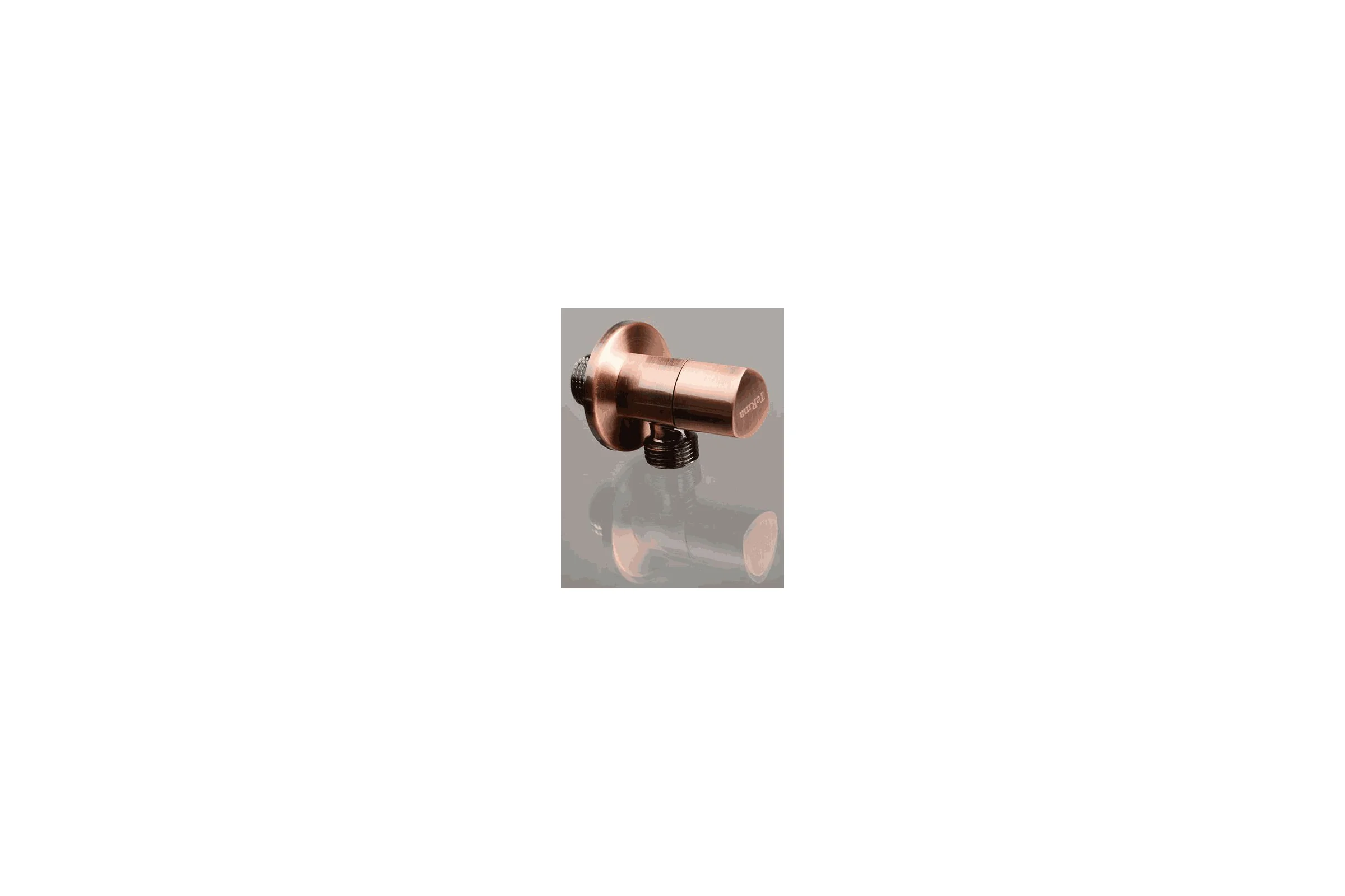 Угловой кран Terma 1/2 н/н, керамический затвор, ручка треугольная, Red bronze 26225