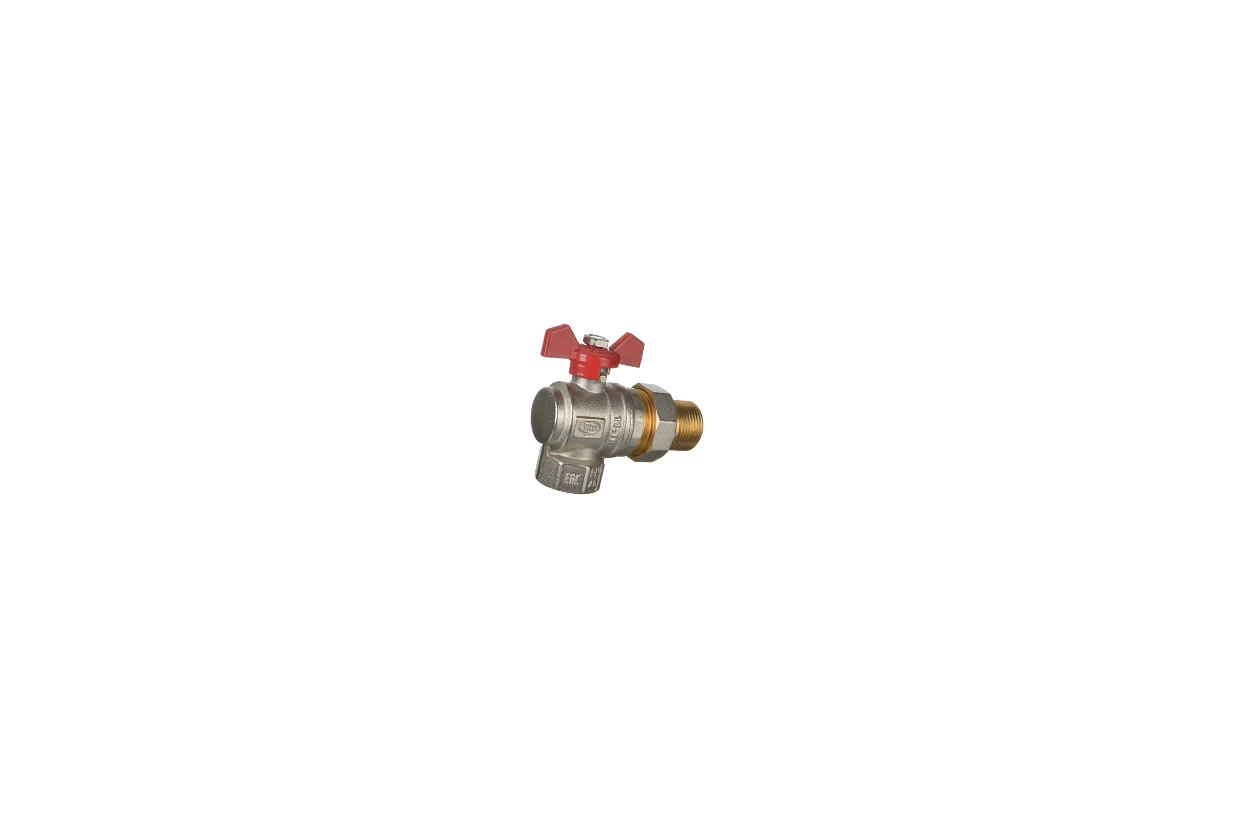 Шаровой кран Terma RED 3/4 угловой с американка 26154