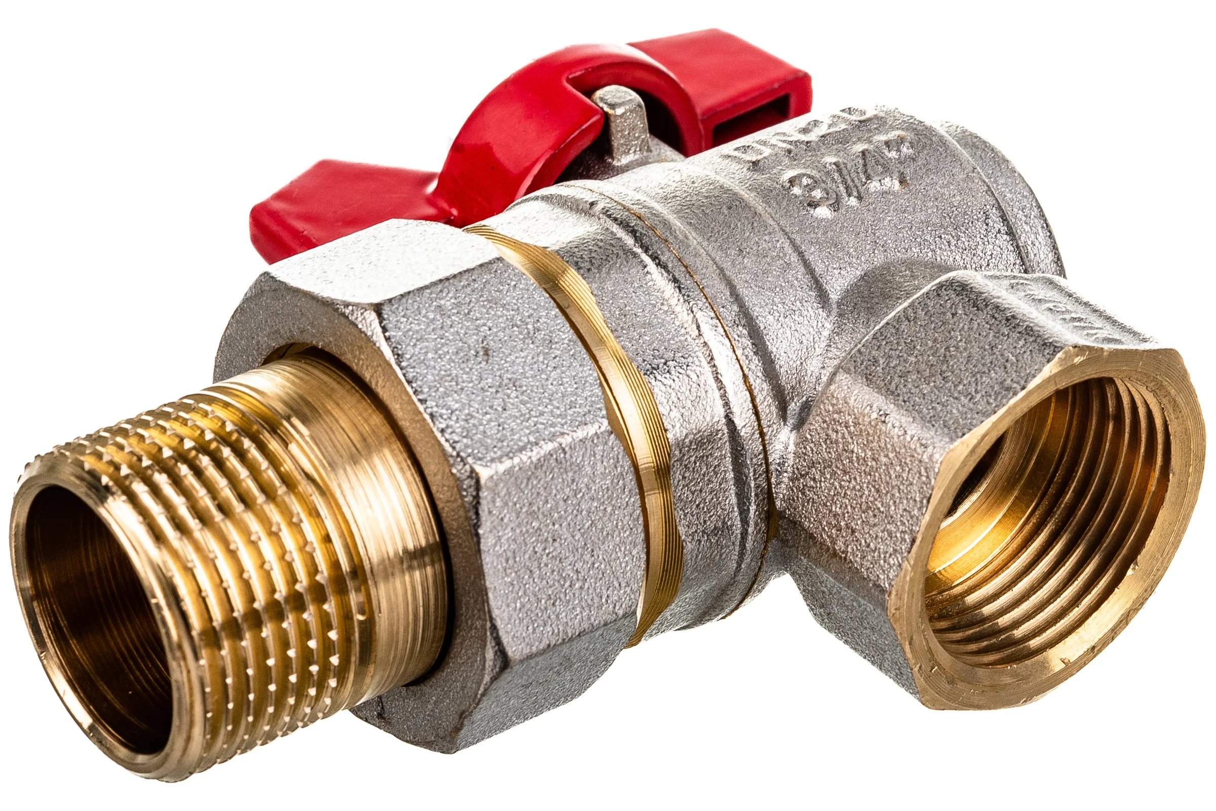 Шаровой кран Terma RED 3/4 угловой с американка 26154