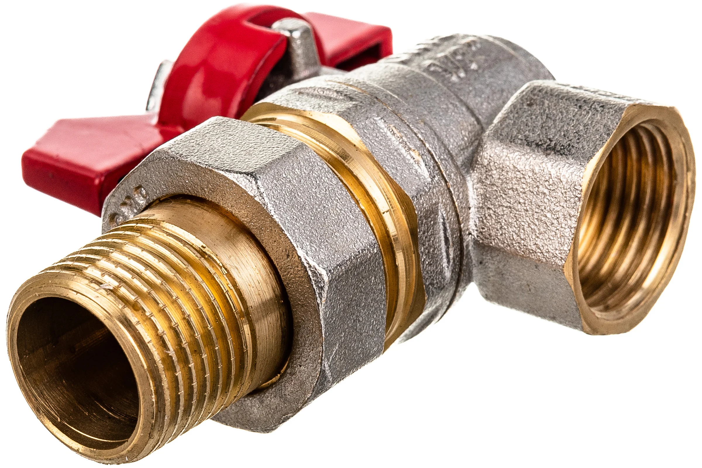Шаровой кран Terma RED 1/2 угловой с американка 26153