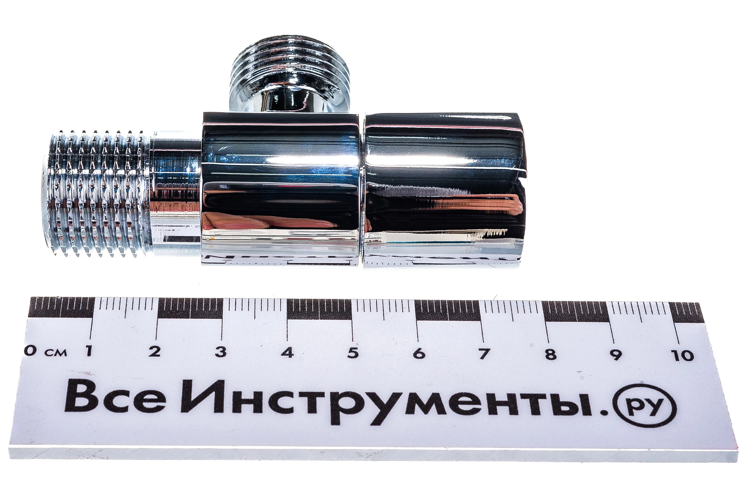 Угловой кран Terma хромированный 1/2 н/н керамический затвор ручка треугольная Chrome 26221