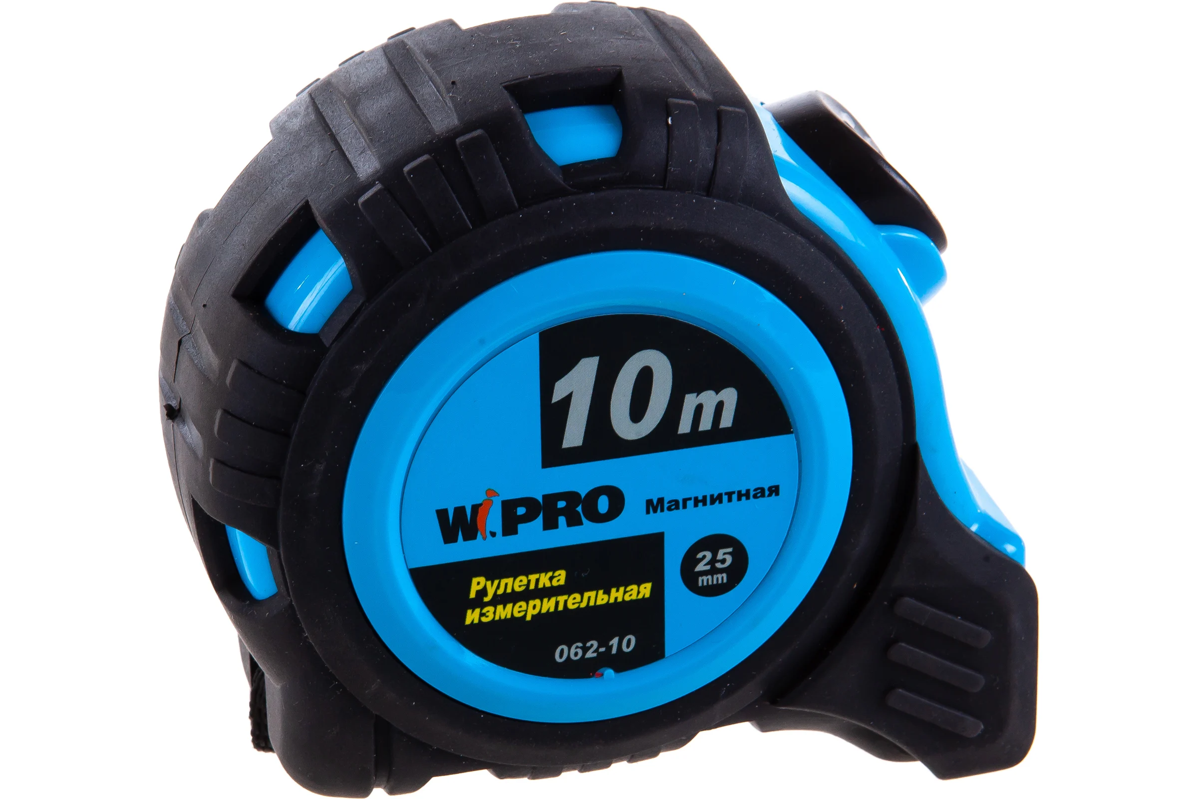Рулетка WIPRO АВТОСТОП 10 м*25 мм, АБС-пластик + магнитный упор + резина, толщина 0.115 мм 062-10