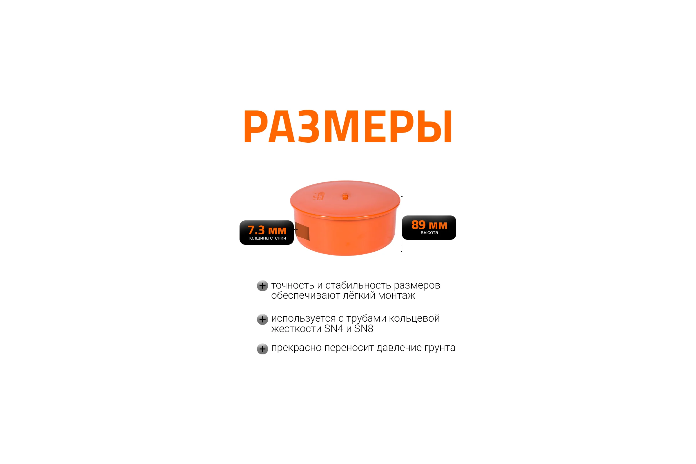 Заглушка наружной канализации Ostendorf ПВХ, 250 мм 224620