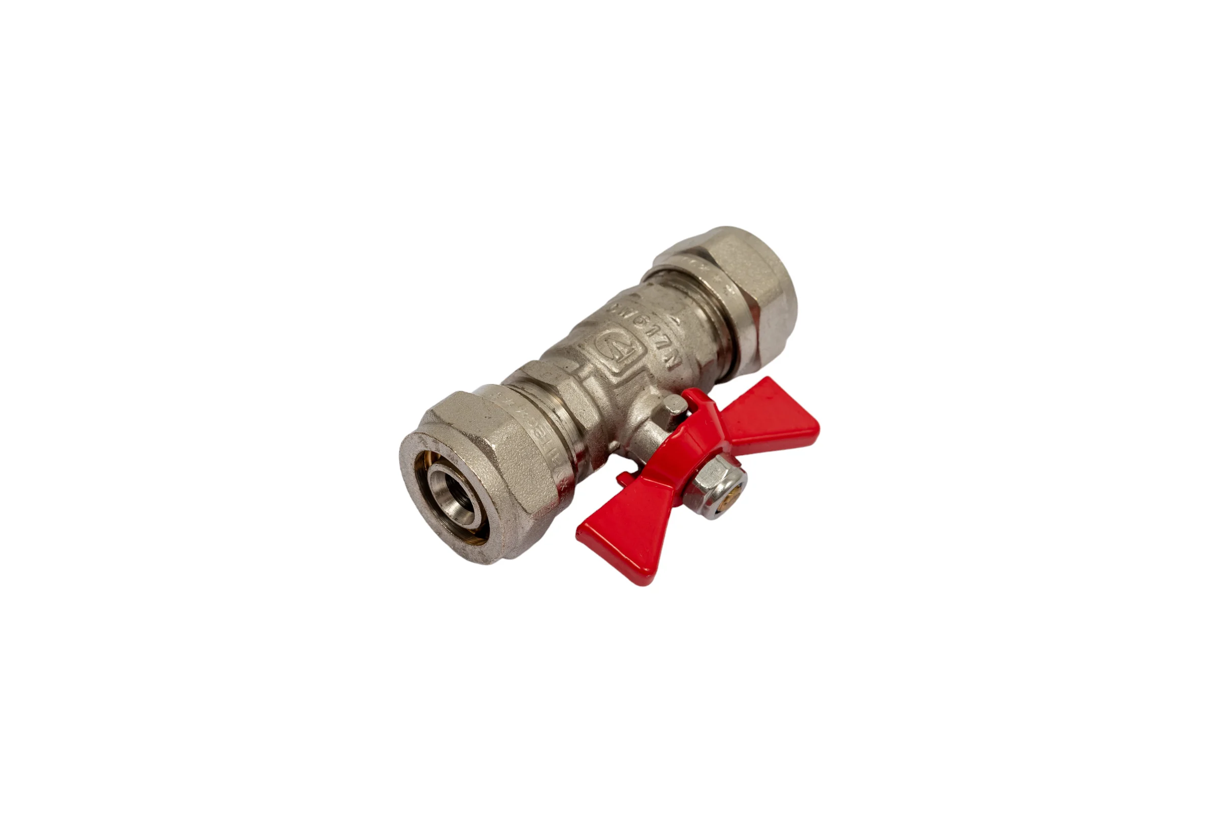Шаровый кран с обжимным соединением VALTEC 16, рукоятка бабочка VT.343.N.1616