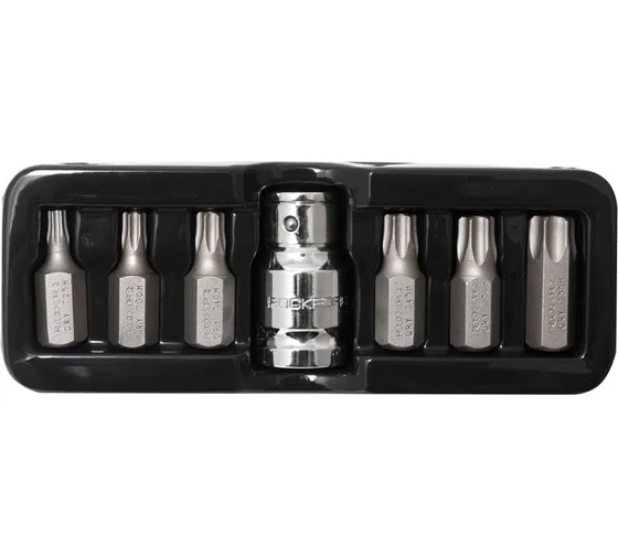 Набор бит TORX с отверстием и битодержателем 7 предметов 1/2 ROCKFORCE RF-4074TH(27218)