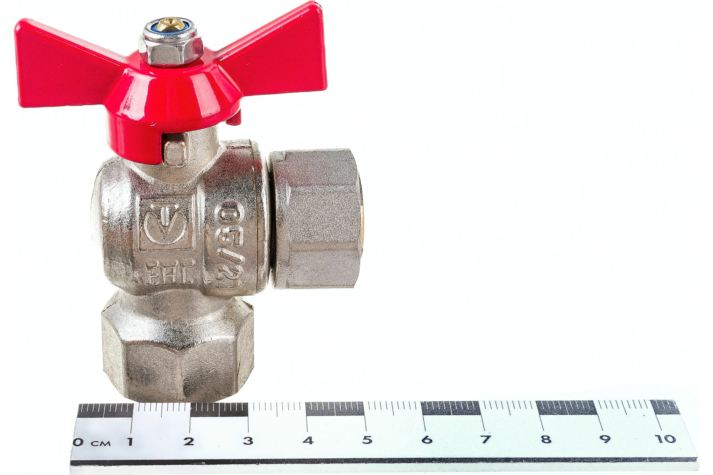 Шаровый кран VALTEC BASE угловой с накидной гайкой, 1/2 внутренняя-внутренняя VT.266.N.0404