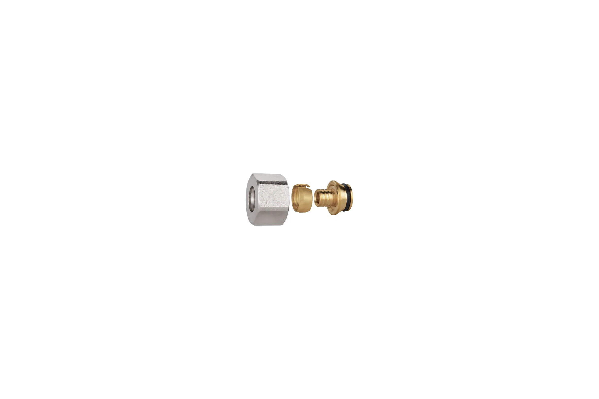 Соединитель обжимной коллекторный KROMWELL EUROS EВРОКОНУС для PEX трубы O20x2 - 3/4" EU.ST3288040 20x2x34_k