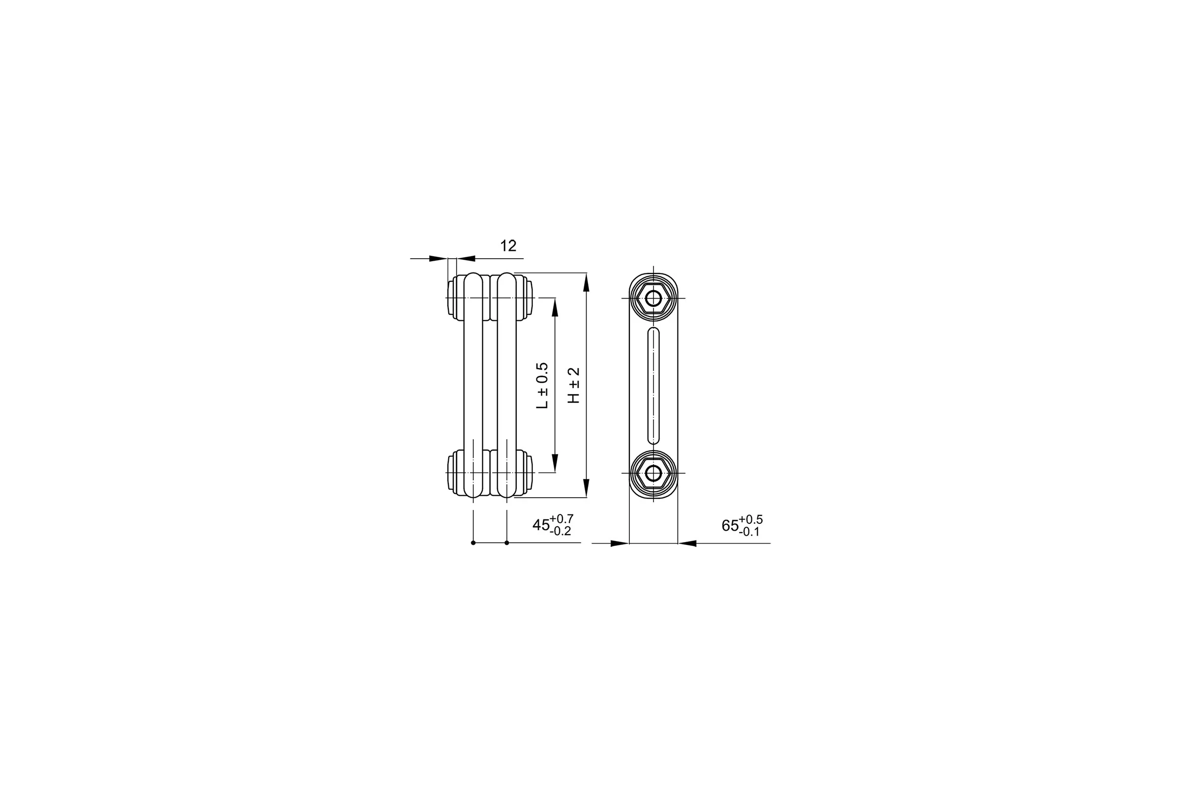 Стальной трубчатый радиатор IRSAP TESI/2 565 EL16 CL.01 T25 / RR205651601A425N01