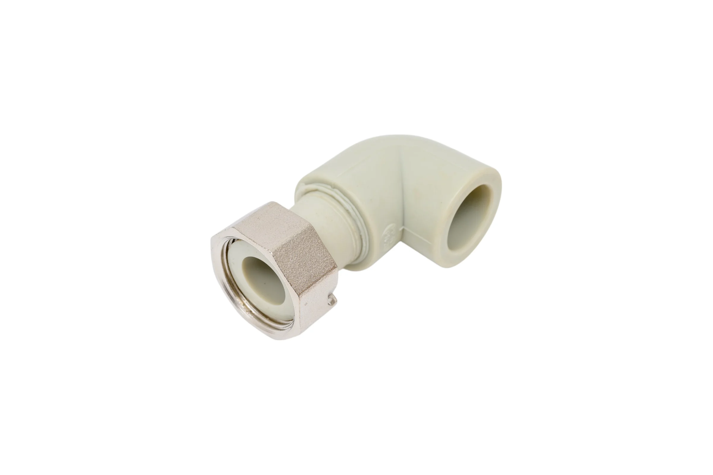 Переходное колено FV-Plast a.s. 90 пласт. с накидной гайкой 20x3/4" с отверстием для пломбирования AA227020134 227022