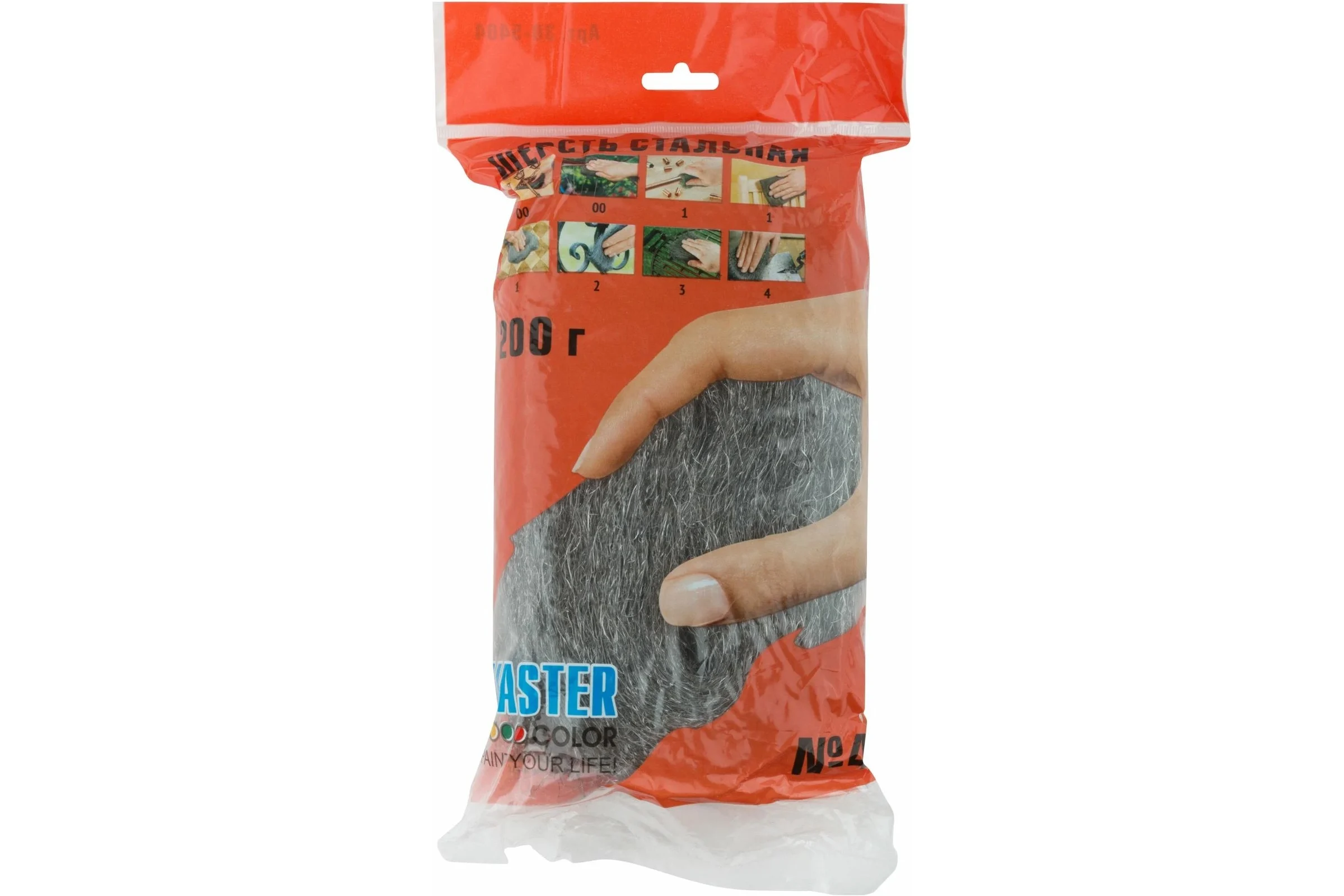 Стальная шерсть абразивная №4, 200 г MASTER COLOR 30-5404