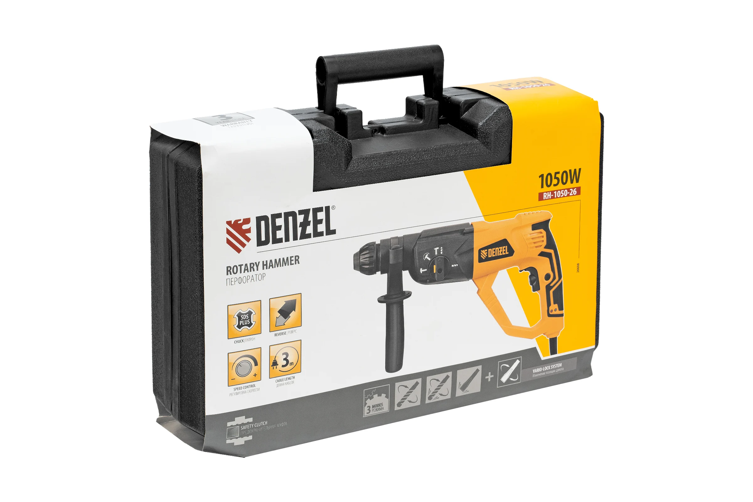 Электрический перфоратор DENZEL RH-1050-26 26608