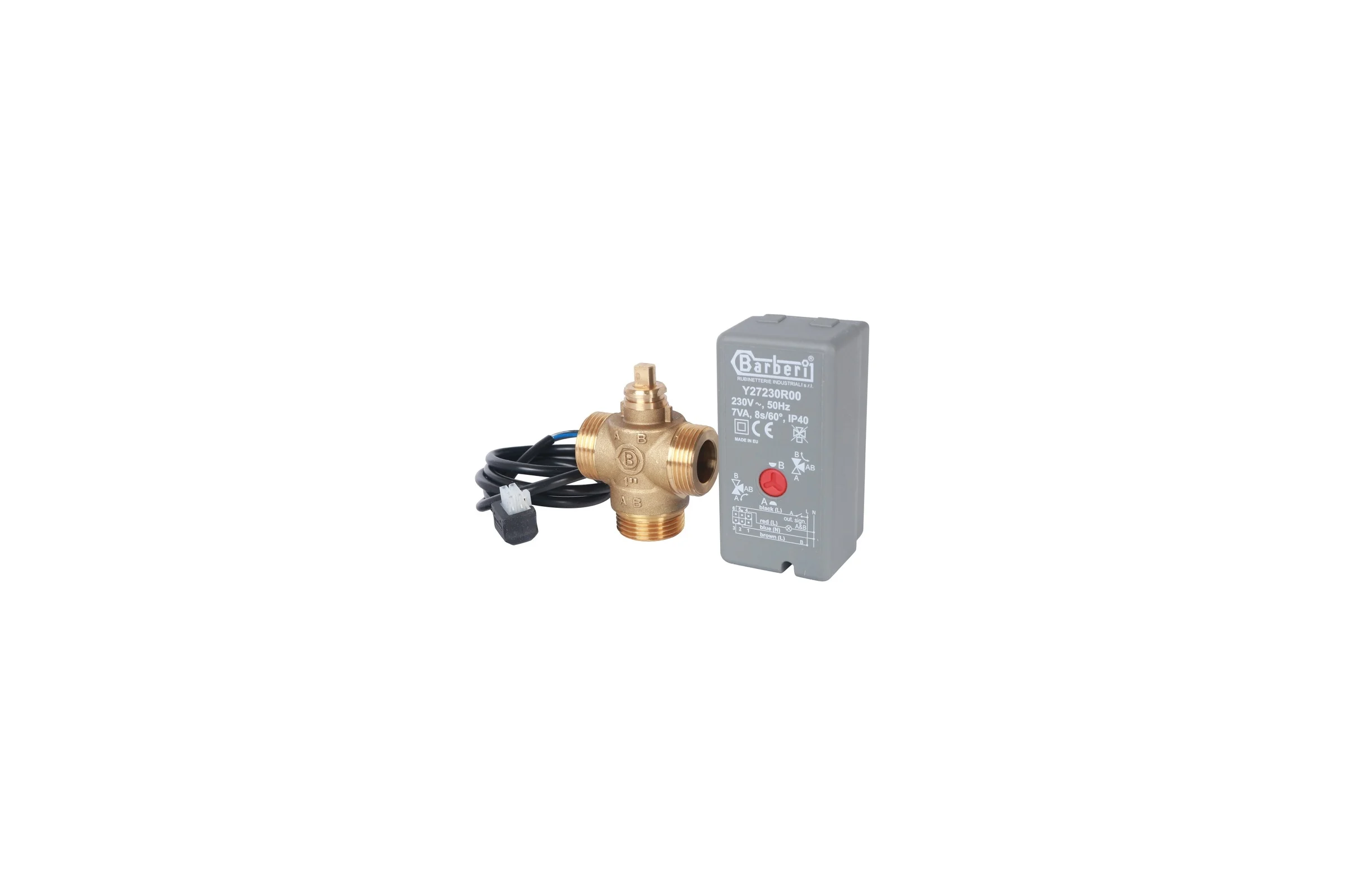 Компактный трехходовой зональный клапан STOUT сервопривод 230V НР 1 SVM-0070-300125 RG008TIK4D046B
