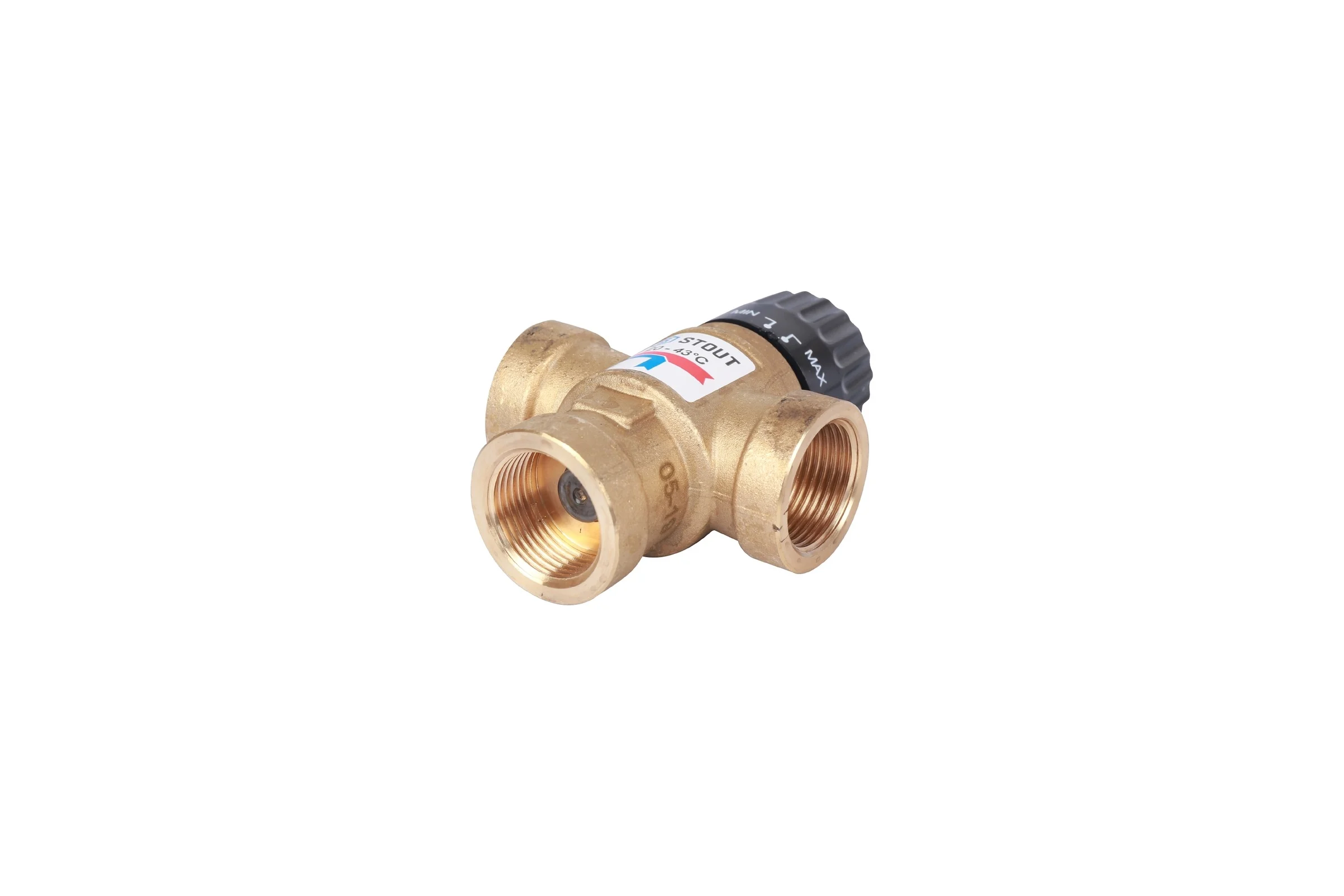Термостатический смесительный клапан STOUT 3/4 ВР, 20-43°С, KV 1.6 SVM-0110-164320 RG008TIGE7DAPN