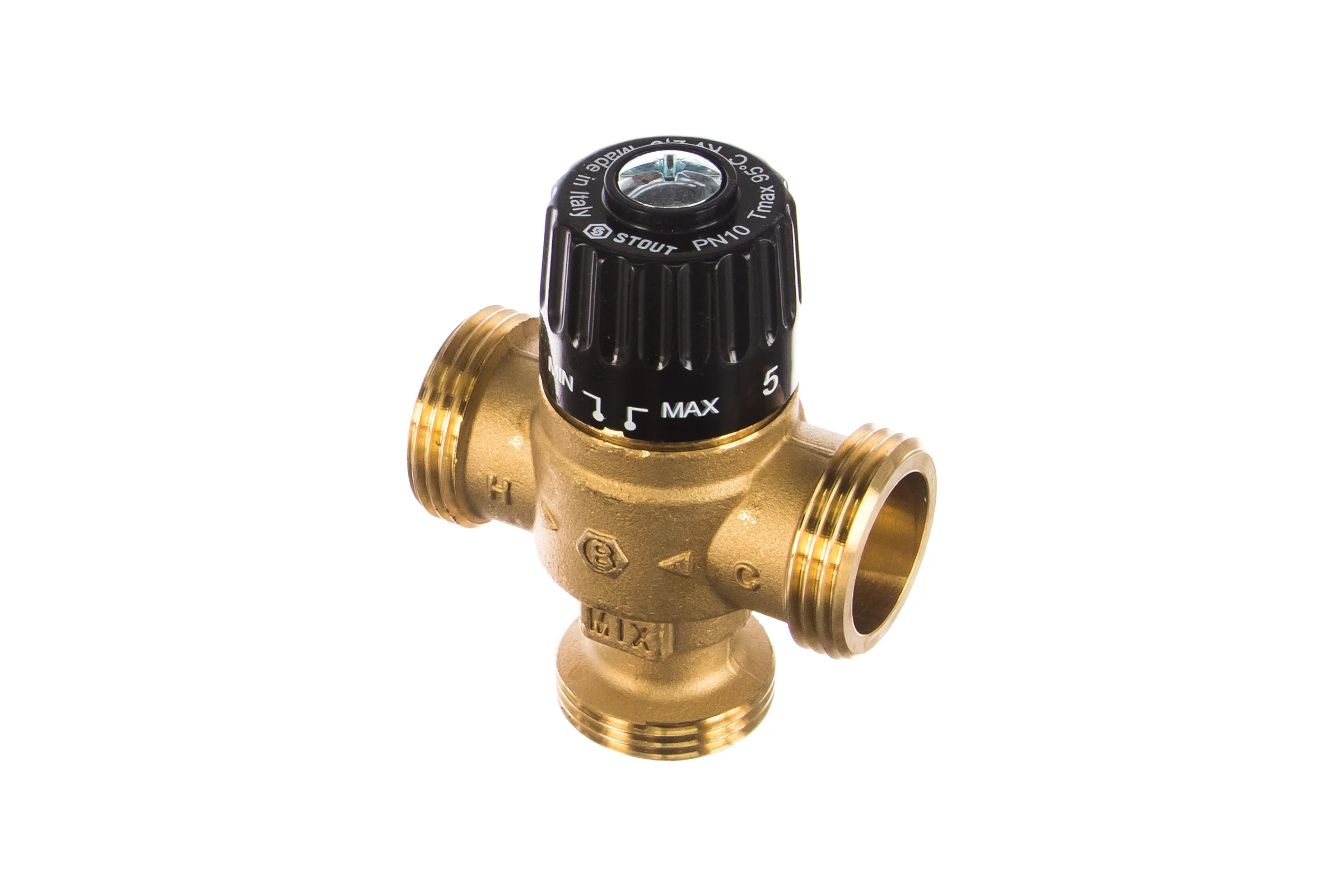 Термостатический смесительный клапан STOUT 1 НР, 30-65°С, KV 2.3 SVM-0125-236525 RG008TIGH6N45M