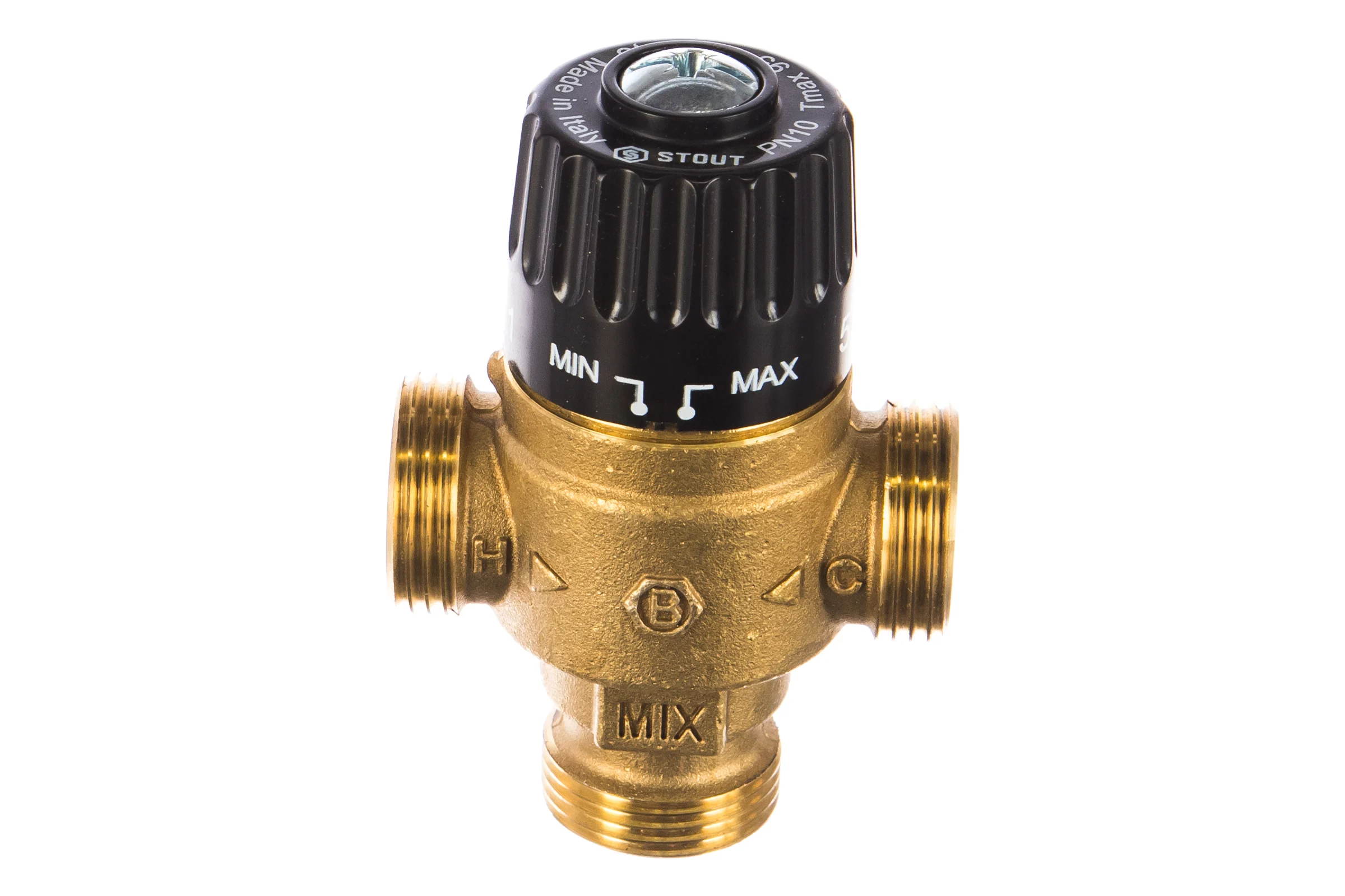 Термостатический смесительный клапан STOUT 3/4 НР, 30-65°С, KV 1.8 SVM-0125-186520 RG008TIGGRRJBK