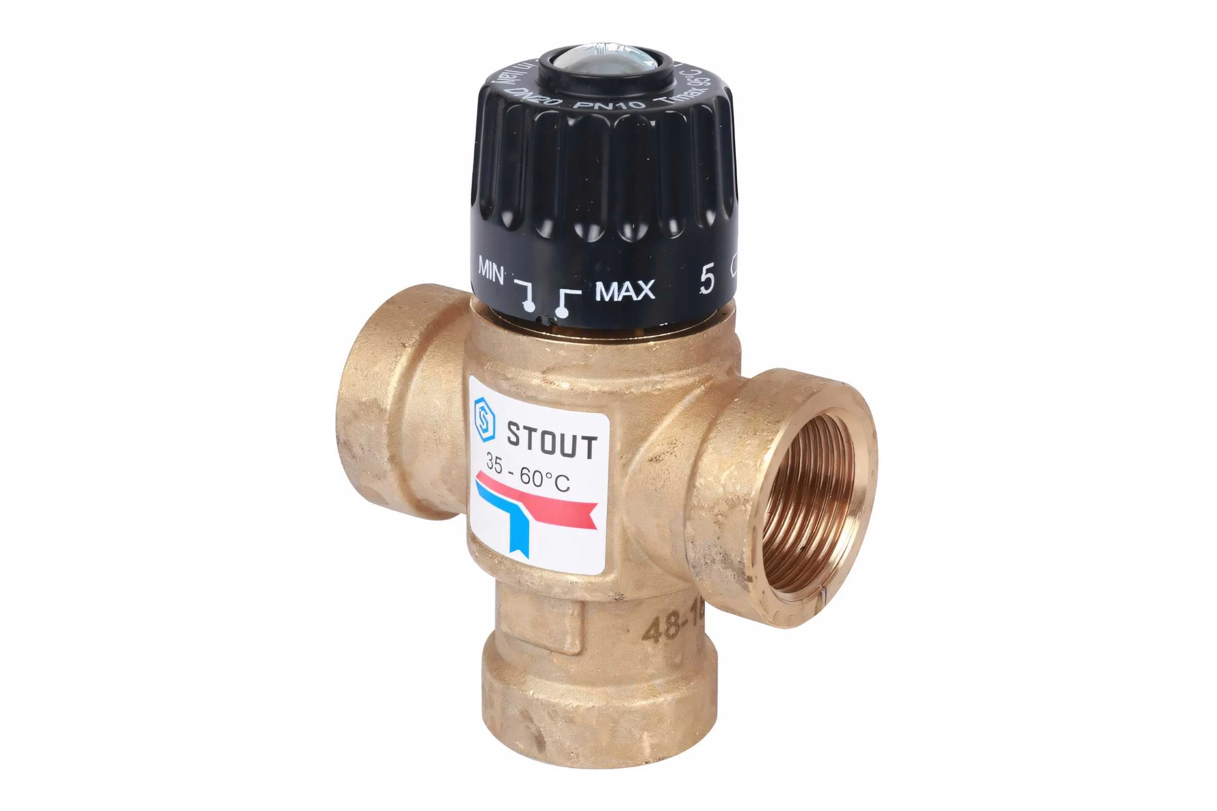 Термостатический смесительный клапан STOUT 3/4 ВР, 35-60°С, KV 1.6 SVM-0110-166020 RG008TIGEFMFRN