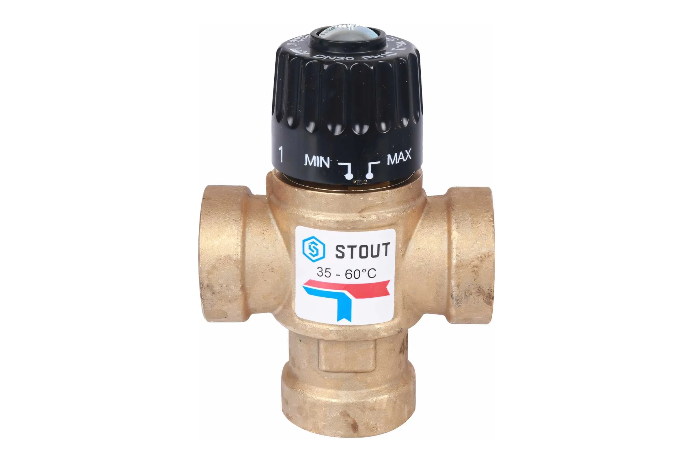 Термостатический смесительный клапан STOUT 3/4 ВР, 35-60°С, KV 1.6 SVM-0110-166020 RG008TIGEFMFRN