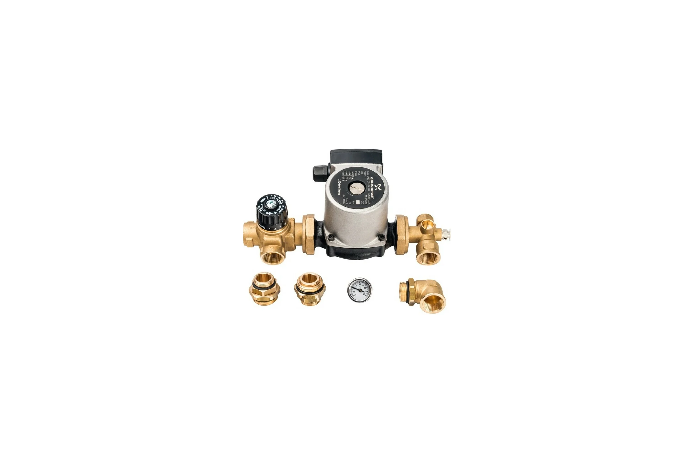 Насосно-смесительный узел STOUT с термостатическим клапаном Grundfos UPSO 25-65 130 SDG-0120-001002 RG008TIGHLOD93