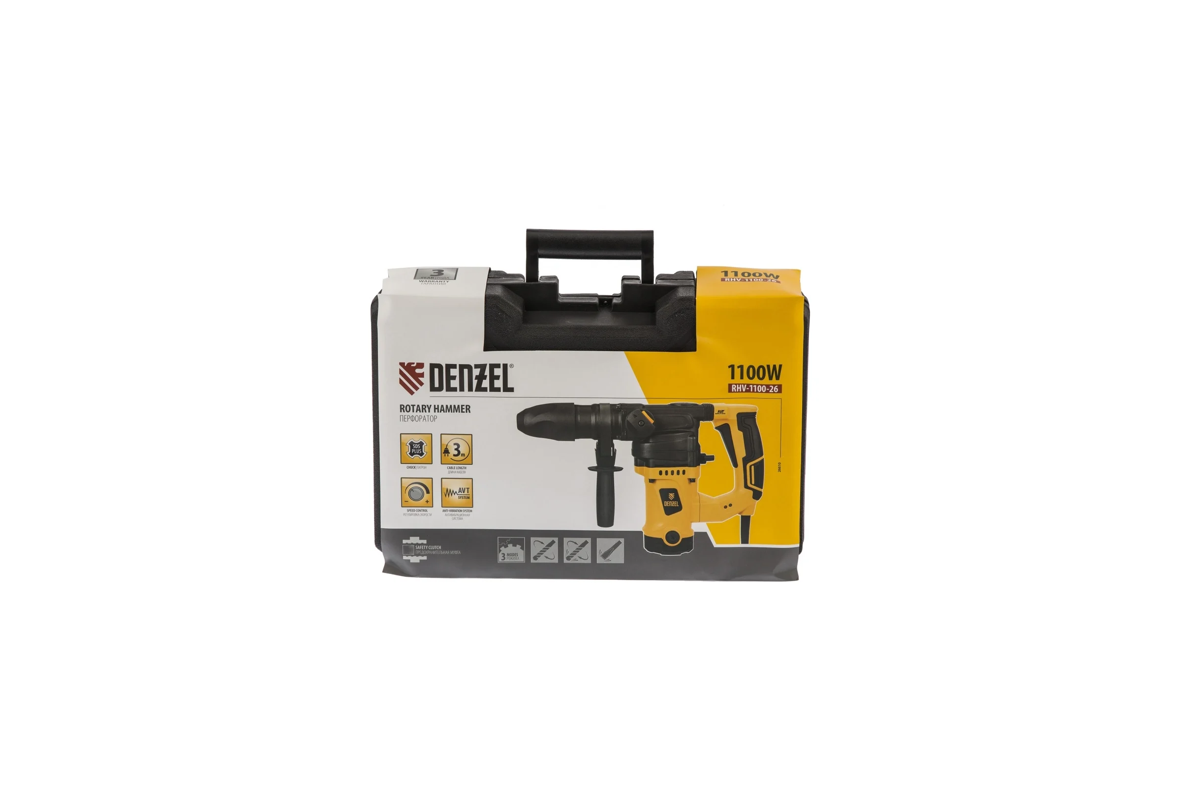 Электрический перфоратор DENZEL RHV-1100-26 26610