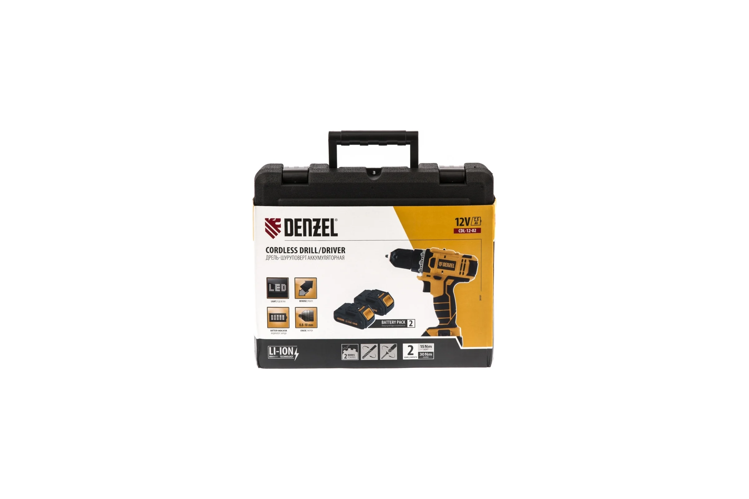 Аккумуляторная дрель-шуруповерт DENZEL CDL-12-02 26101