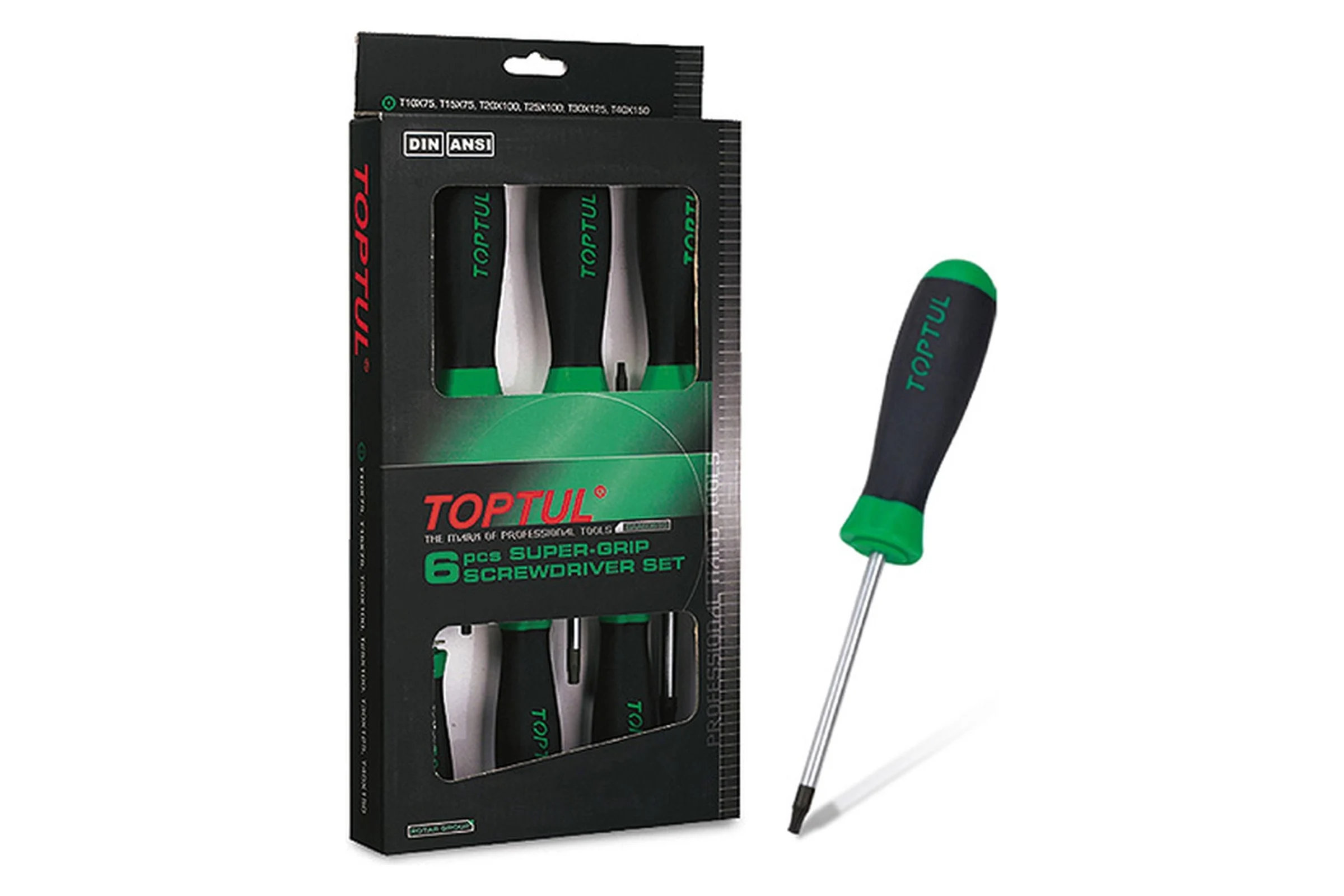 Набор отверток TOPTUL TORX T10, T15, T20, T25, T30, T40, 6 шт. GAAE0610