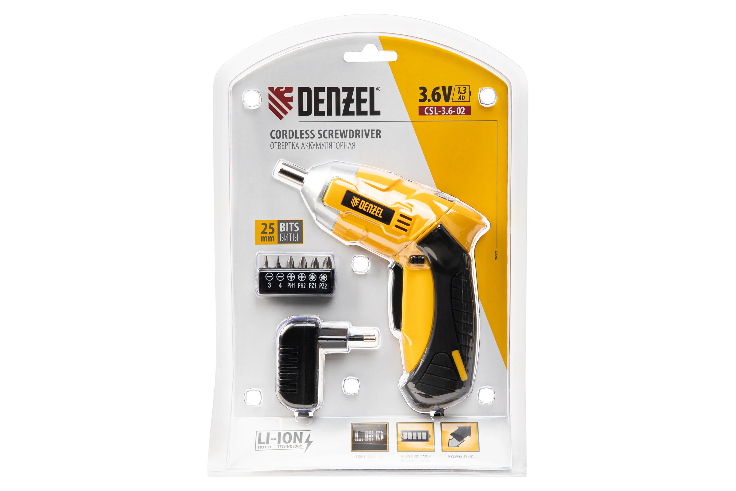 Аккумуляторная отвертка DENZEL CSL-36-02 26002