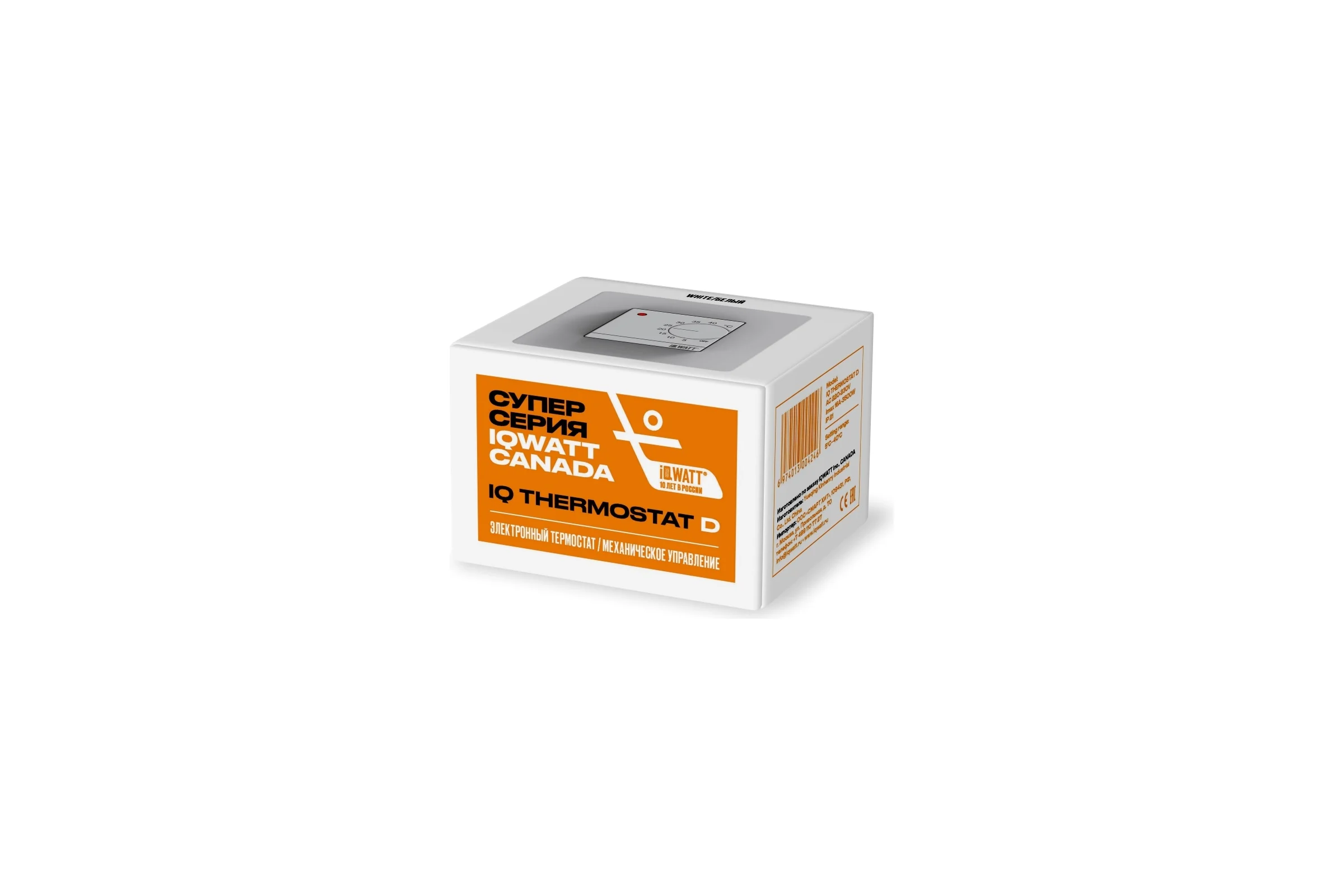 Электронный терморегулятор IQWATT iq thermostat d механическое управление (белый) 400100