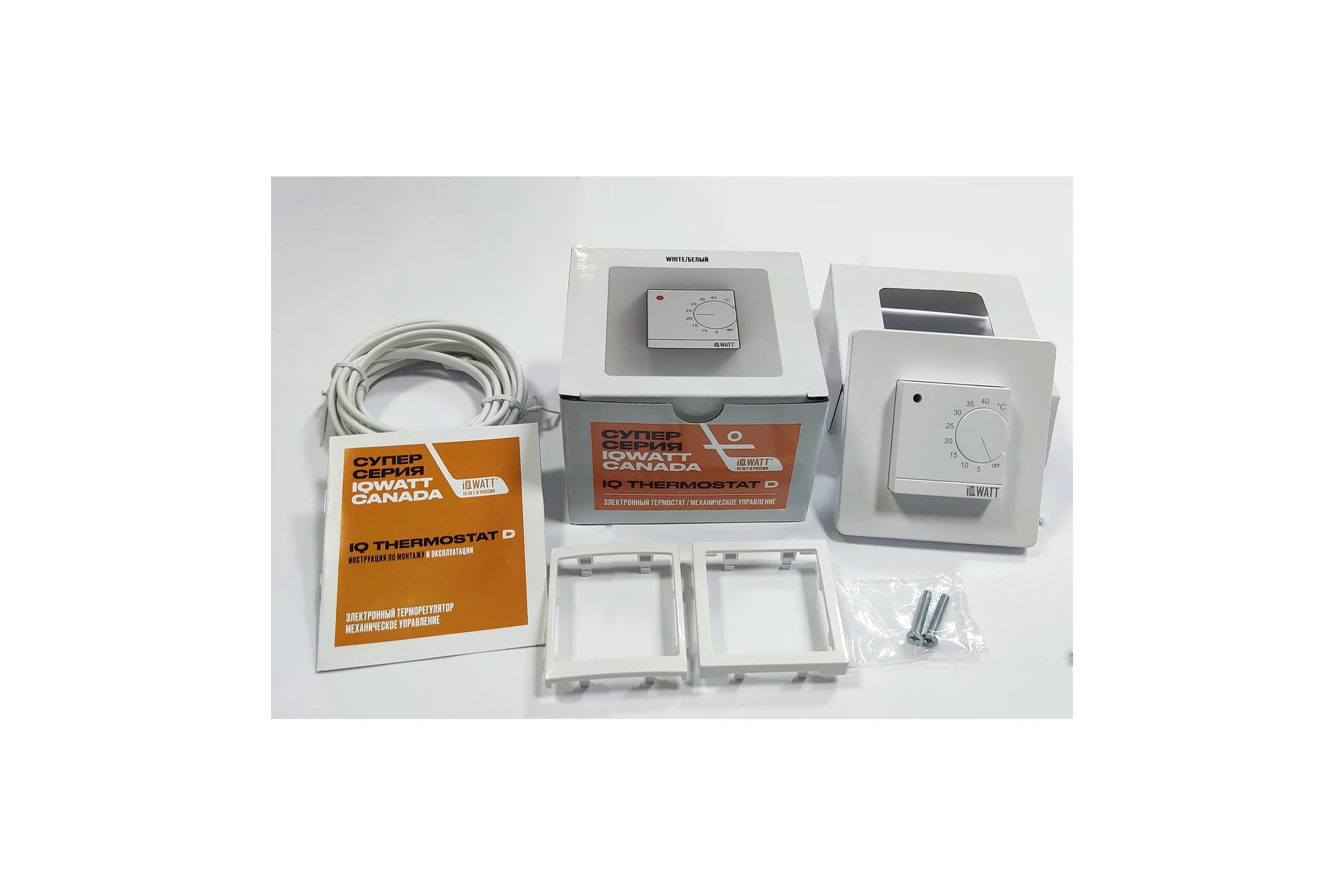 Электронный терморегулятор IQWATT iq thermostat d механическое управление (белый) 400100