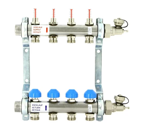 Коллекторная группа Uni-Fitt Н 1"х3/4", 5 выходов, нержавеющая сталь 455W4305