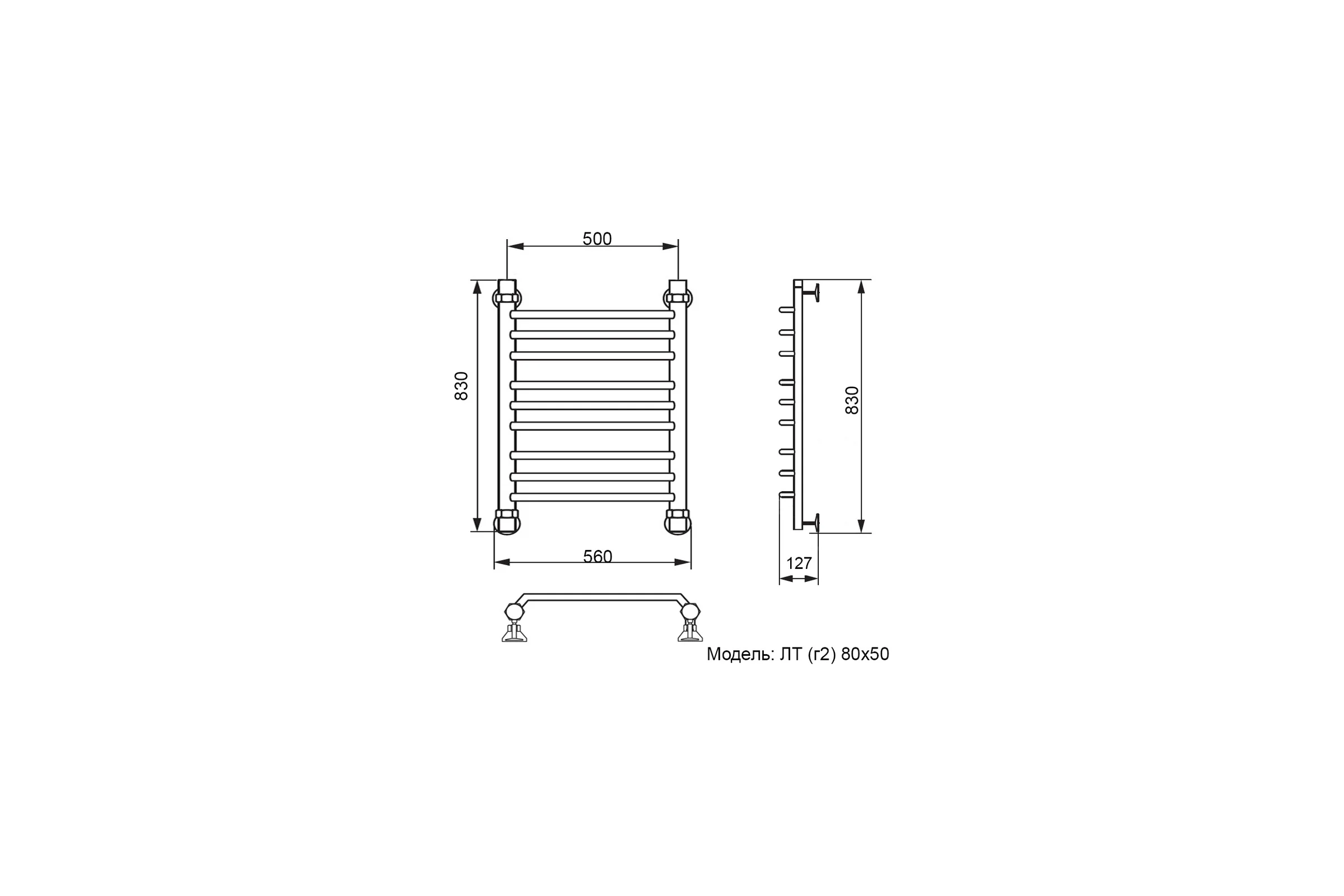 Полотенцесушитель Ника TRAPEZIUM ЛТ Г2 80/50
