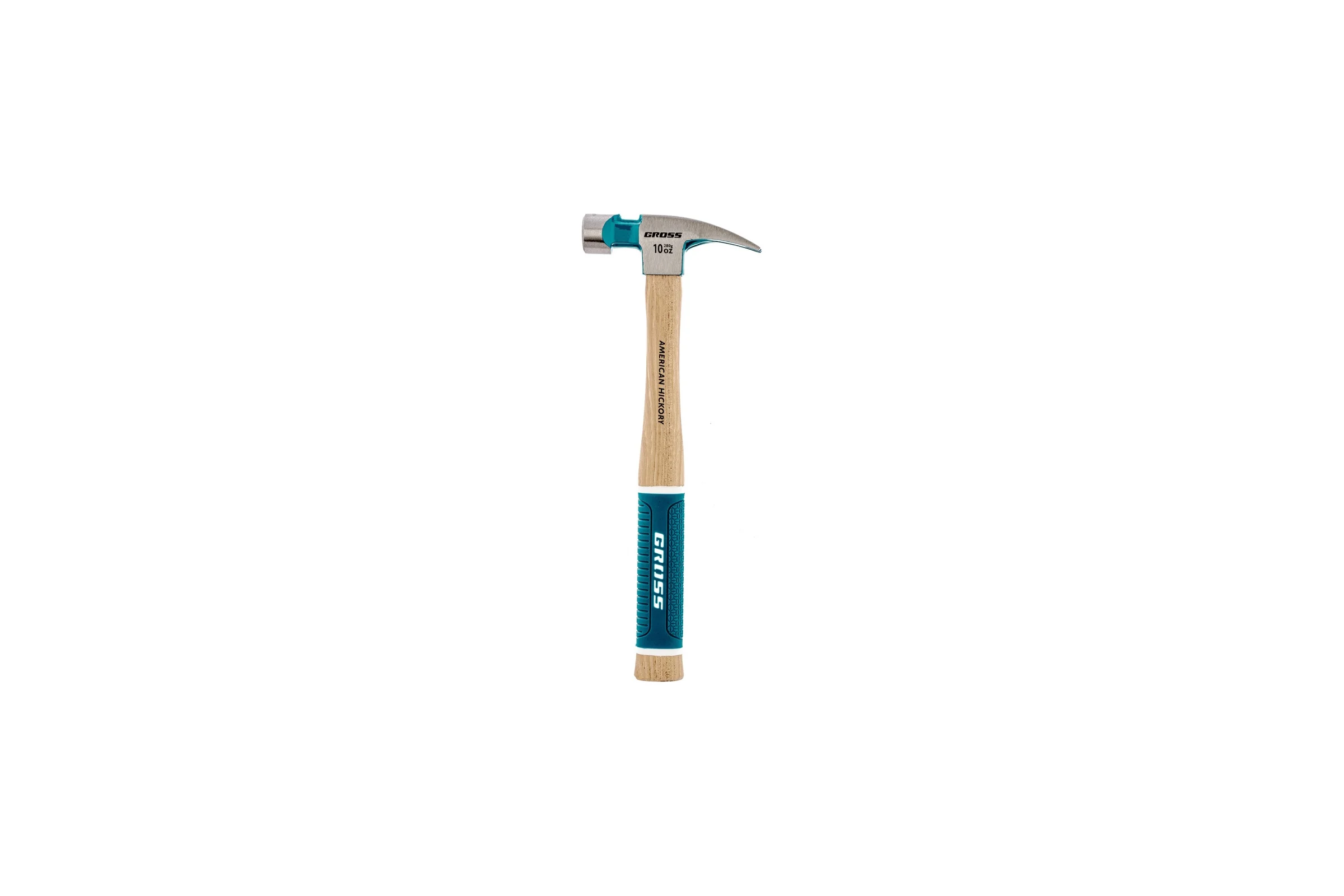 Молоток-гвоздодер GROSS American hickory 280г, угол 75, магнит, обрезиненная рукоятка 10417
