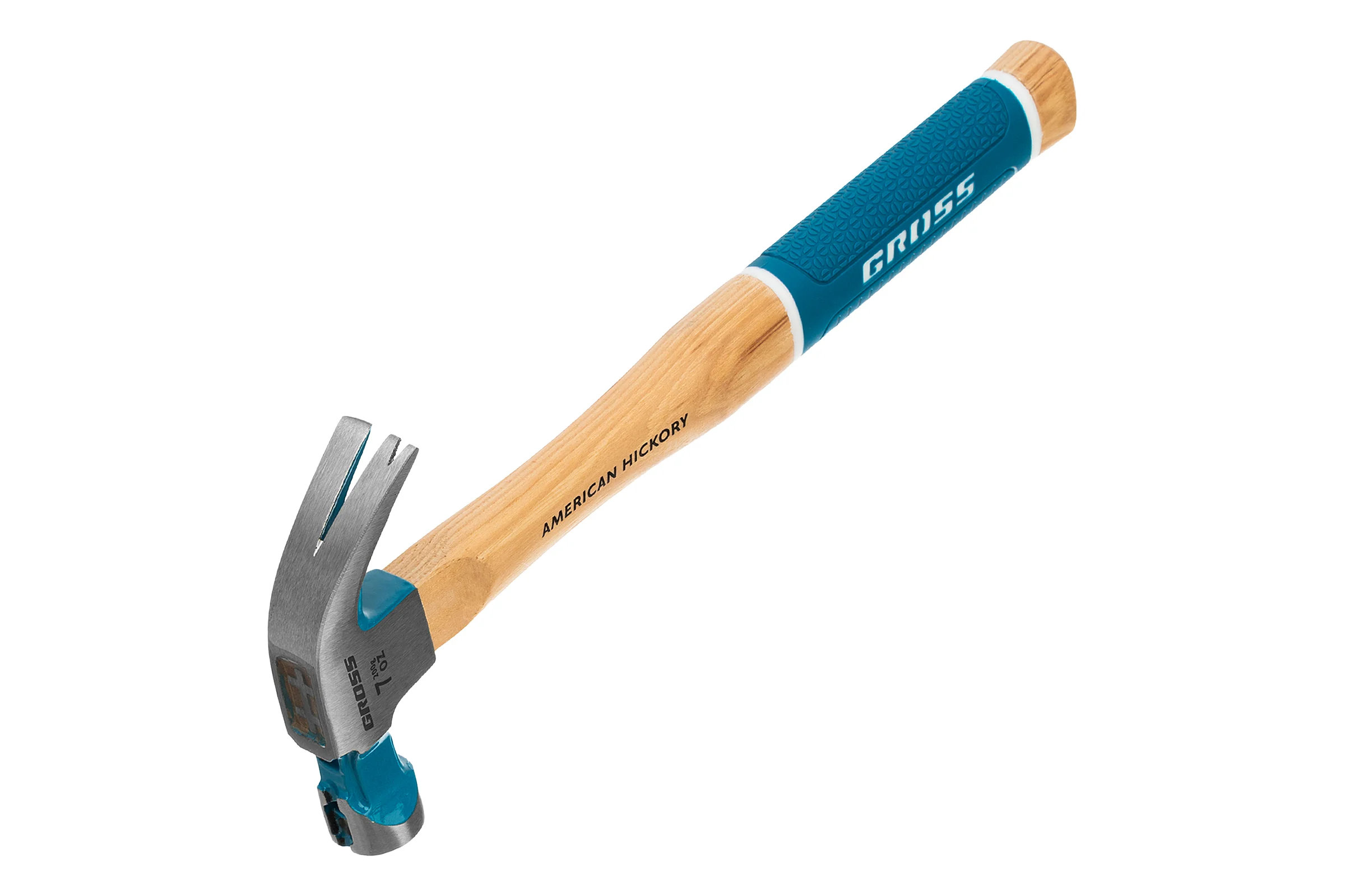 Молоток-гвоздодер GROSS American hickory 200г, угол 45, магнит, обрезиненная рукоятка 10414