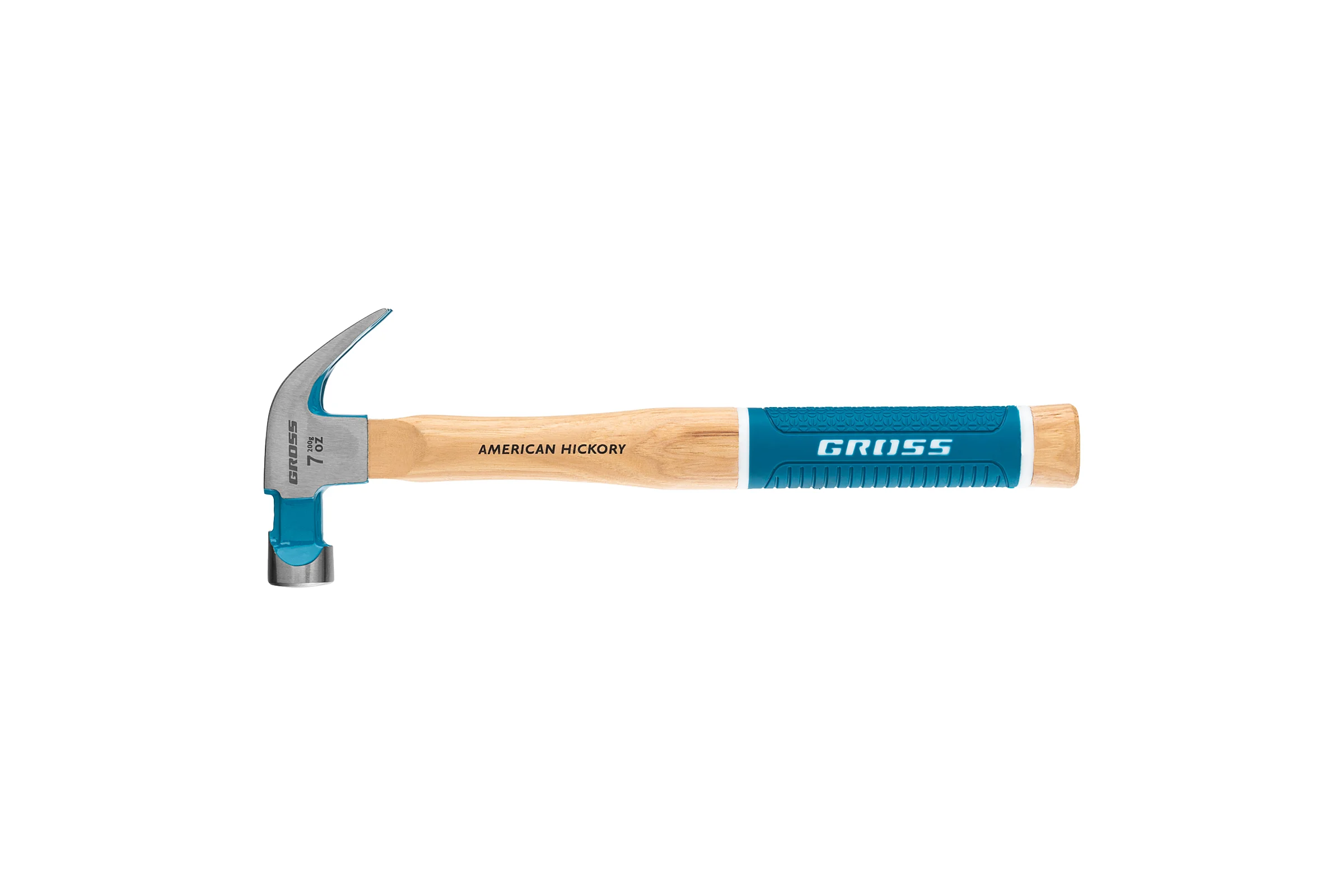 Молоток-гвоздодер GROSS American hickory 200г, угол 45, магнит, обрезиненная рукоятка 10414